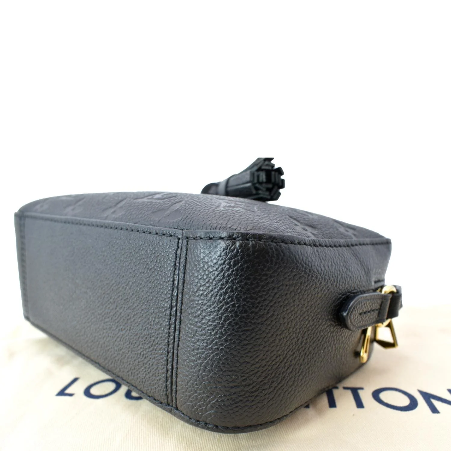 LOUIS VUITTON Saintonge Monogram Empreinte Leather Crossbody Bag Black - Image 8