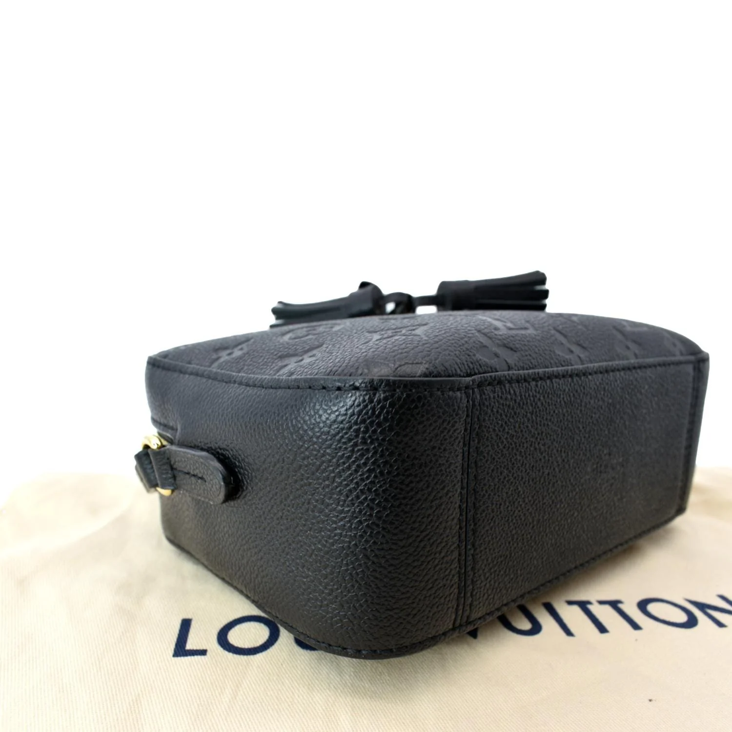 LOUIS VUITTON Saintonge Monogram Empreinte Leather Crossbody Bag Black - Image 9