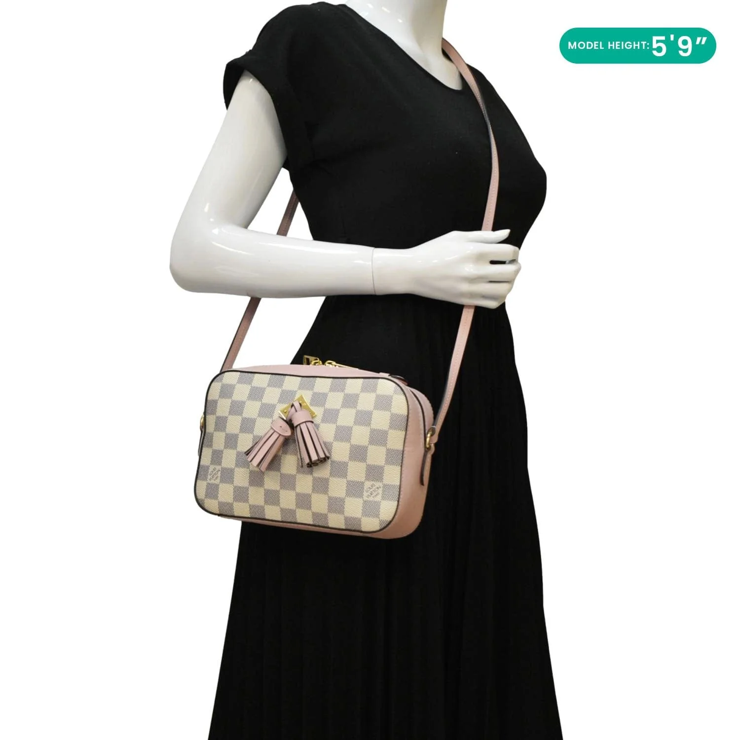LOUIS VUITTON Saintonge Damier Azur Crossbody Bag White - Image 2