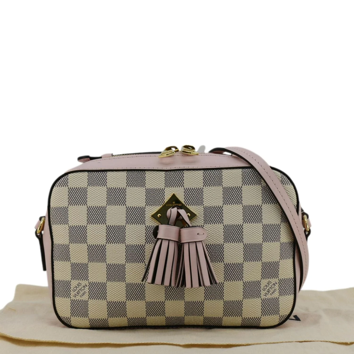 LOUIS VUITTON Saintonge Damier Azur Crossbody Bag White - Image 3