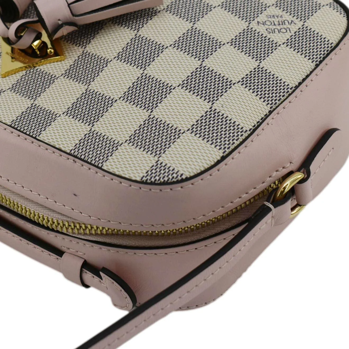 LOUIS VUITTON Saintonge Damier Azur Crossbody Bag White - Image 8