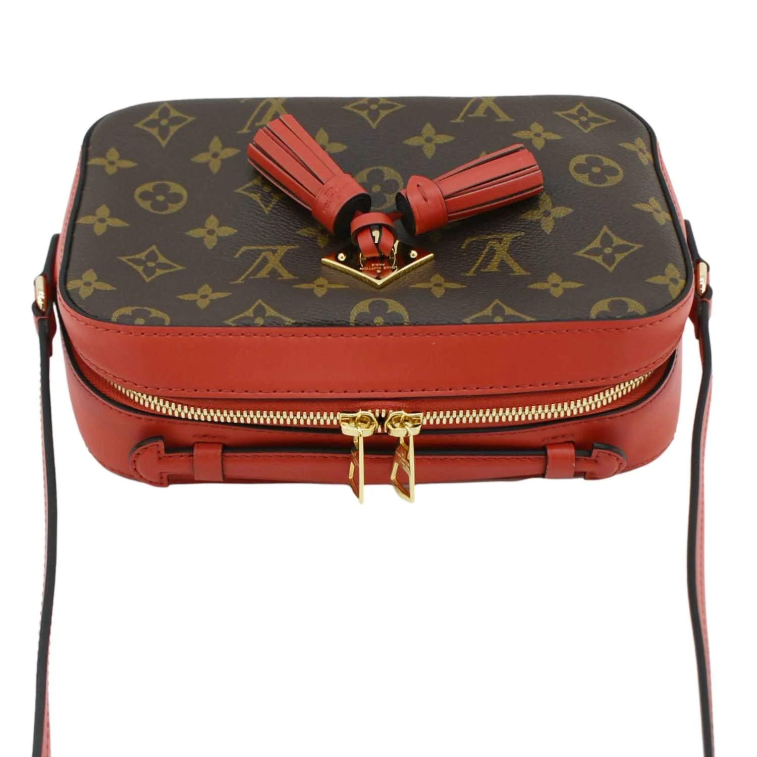 LOUIS VUITTON Saintonge Monogram Canvas Crossbody Bag Coquelicot - Image 5
