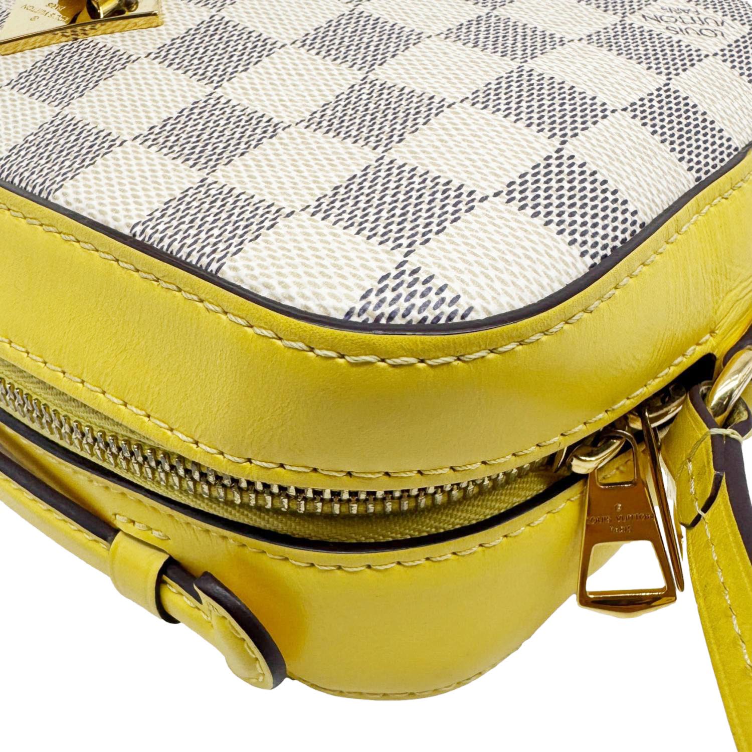 LOUIS VUITTON Saintonge Damier Azur Crossbody Bag White - Image 9