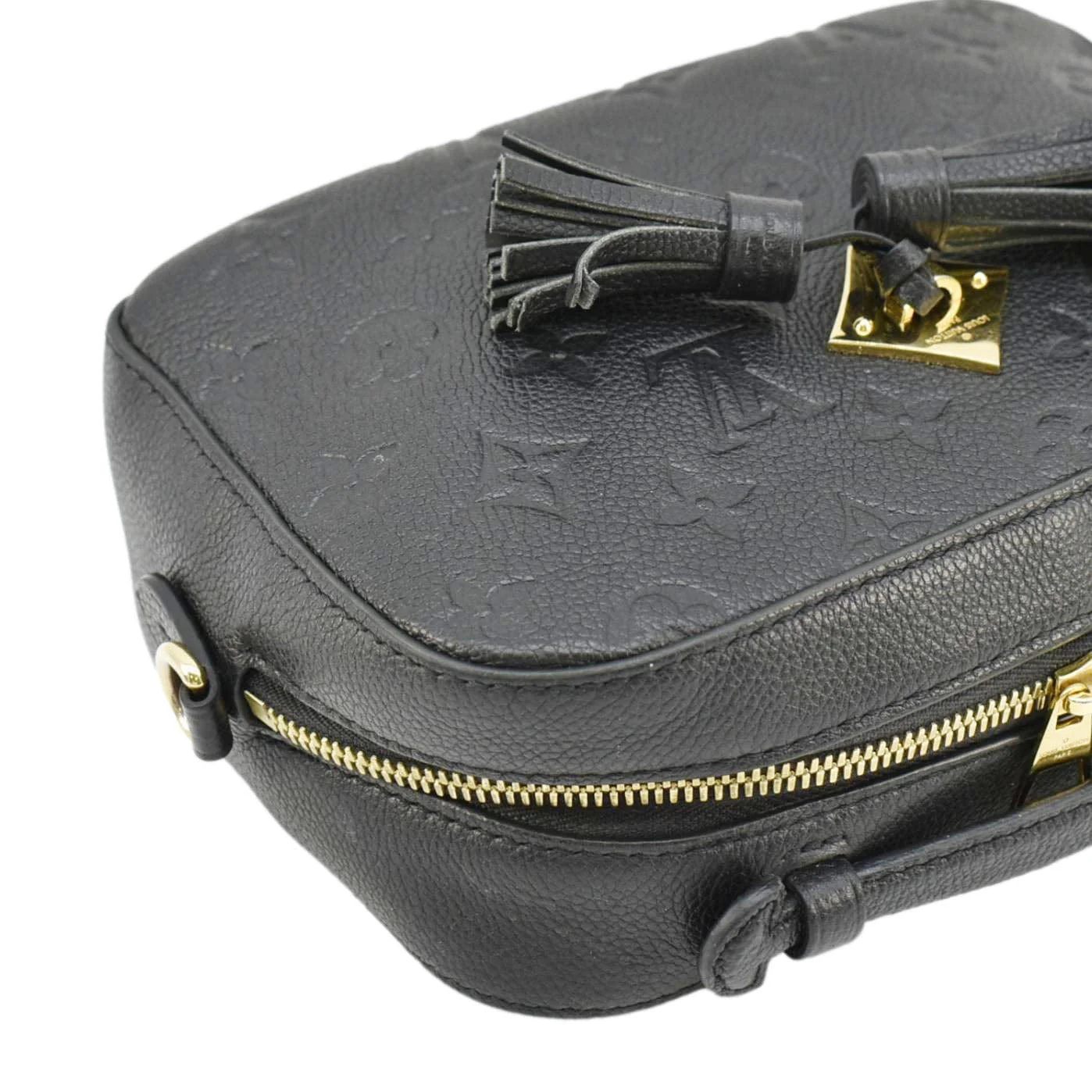 LOUIS VUITTON Saintonge Monogram Empreinte Leather Top Handle Satchel Bag Black - Image 5