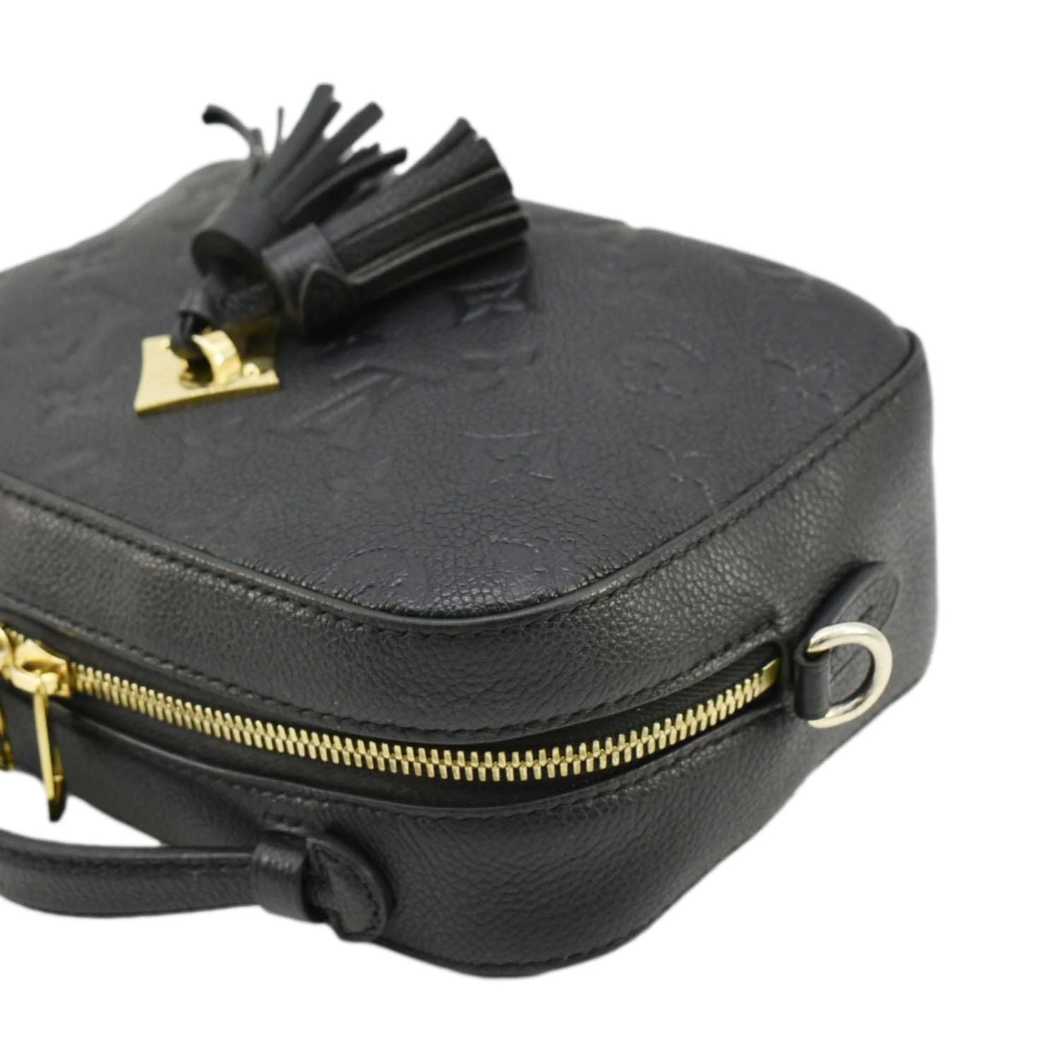 LOUIS VUITTON Saintonge Monogram Empreinte Leather Top Handle Satchel Bag Black - Image 6