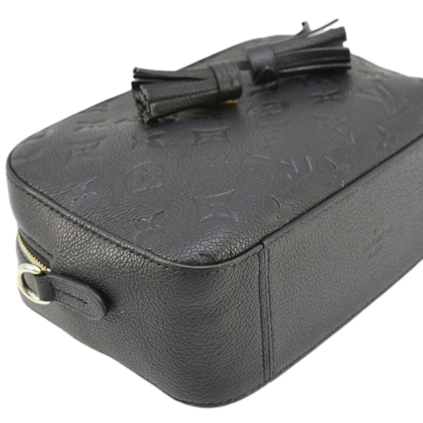 LOUIS VUITTON Saintonge Monogram Empreinte Leather Top Handle Satchel Bag Black - Image 8