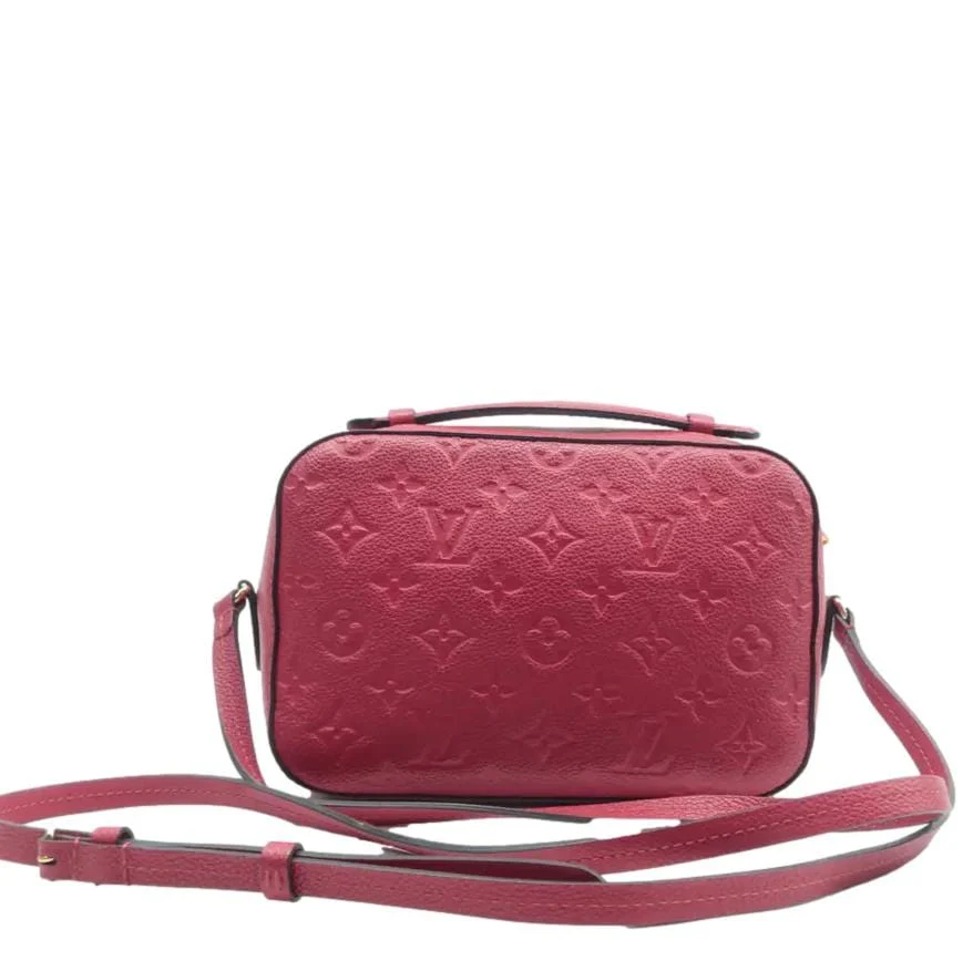 LOUIS VUITTON Saintonge Monogram Empreinte Leather Crossbody Bag Red - Image 2