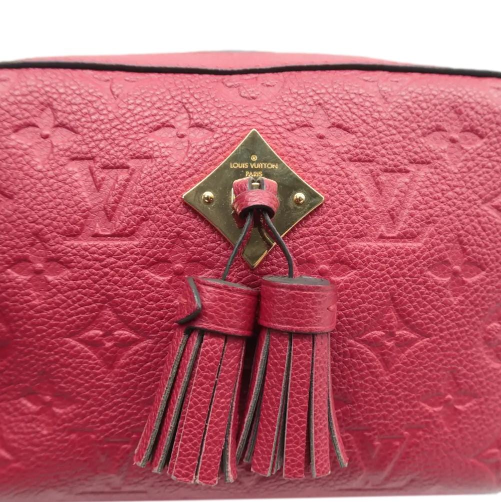 LOUIS VUITTON Saintonge Monogram Empreinte Leather Crossbody Bag Red - Image 8
