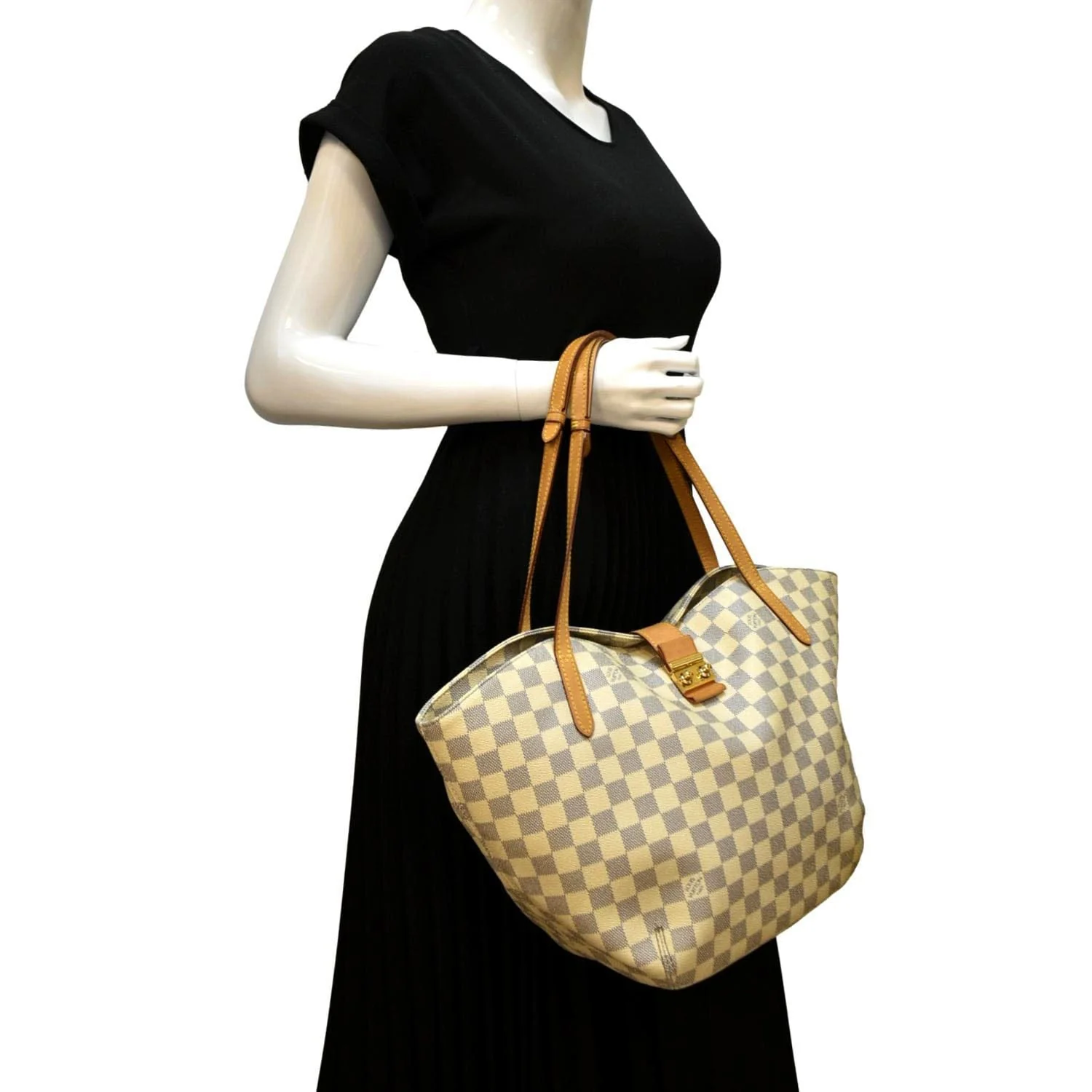 LOUIS VUITTON Salina PM Damier Azur Shoulder Bag White - Image 2