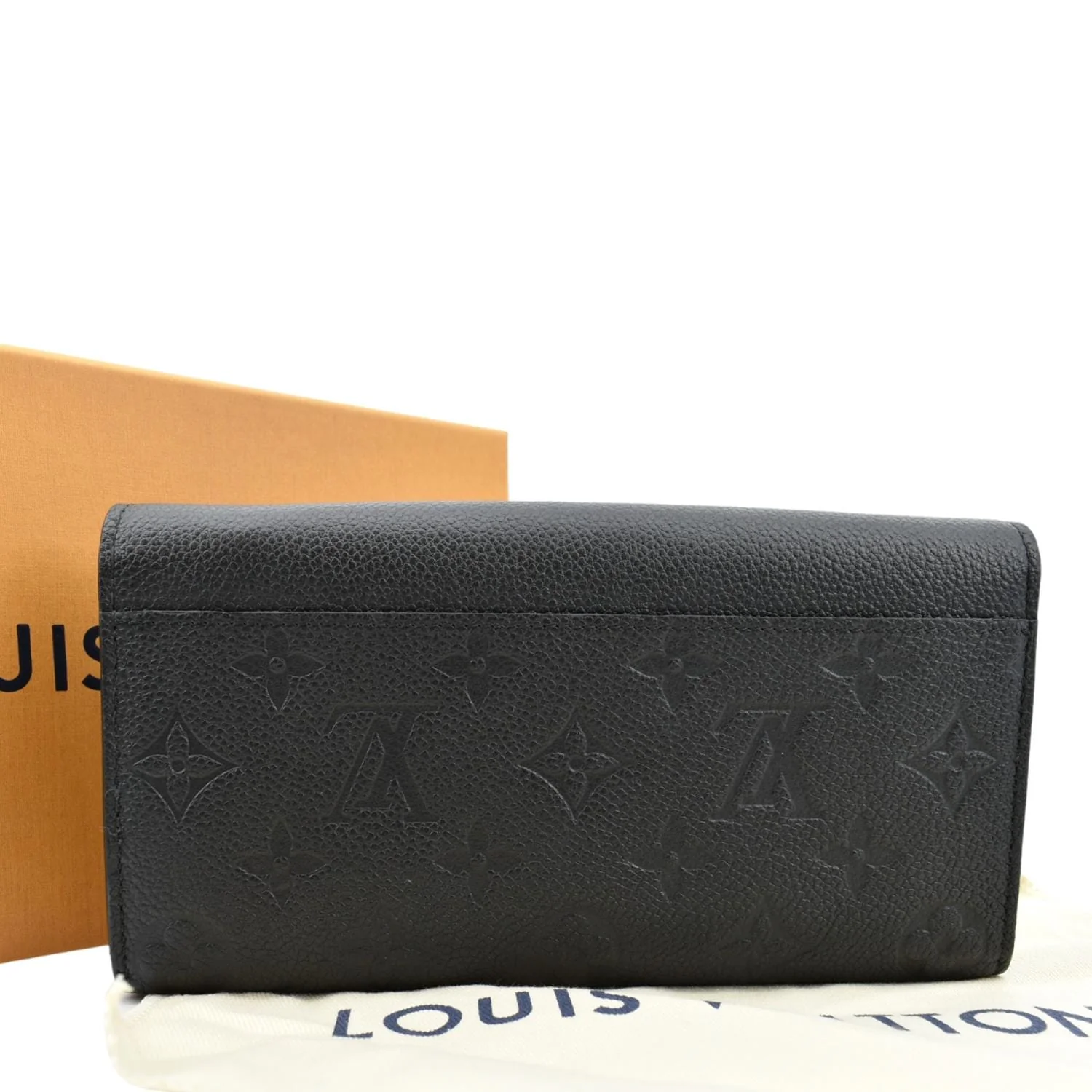 LOUIS VUITTON Sarah Monogram Empreinte Leather Wallet Black - Image 3