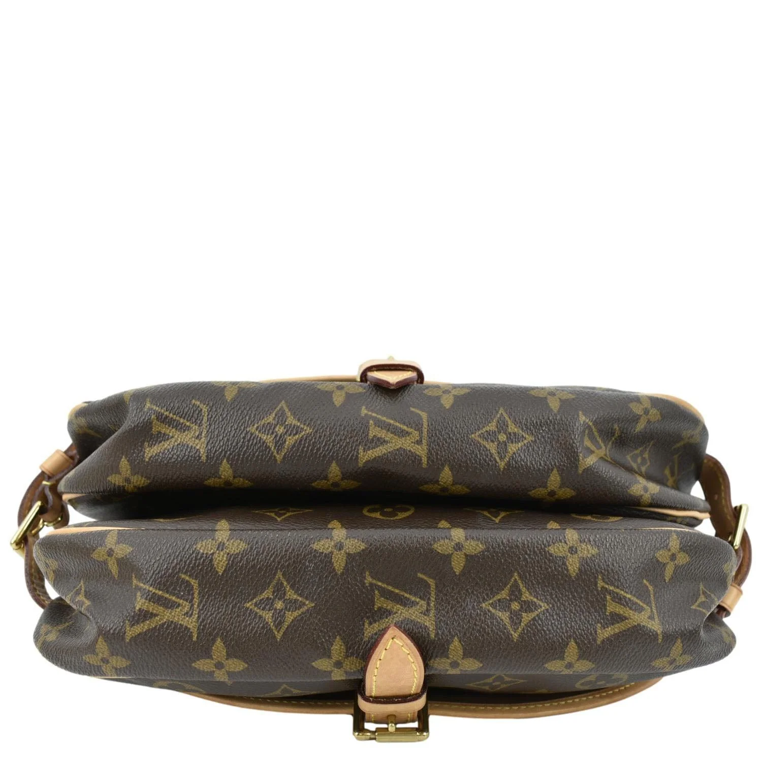 LOUIS VUITTON Saumur 30 Monogram Canvas Crossbody Bag Brown - Image 9