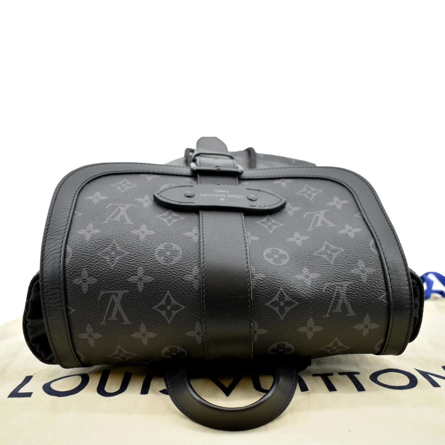 LOUIS VUITTON Saumur Monogram Canvas Backpack Bag Grey - Image 4