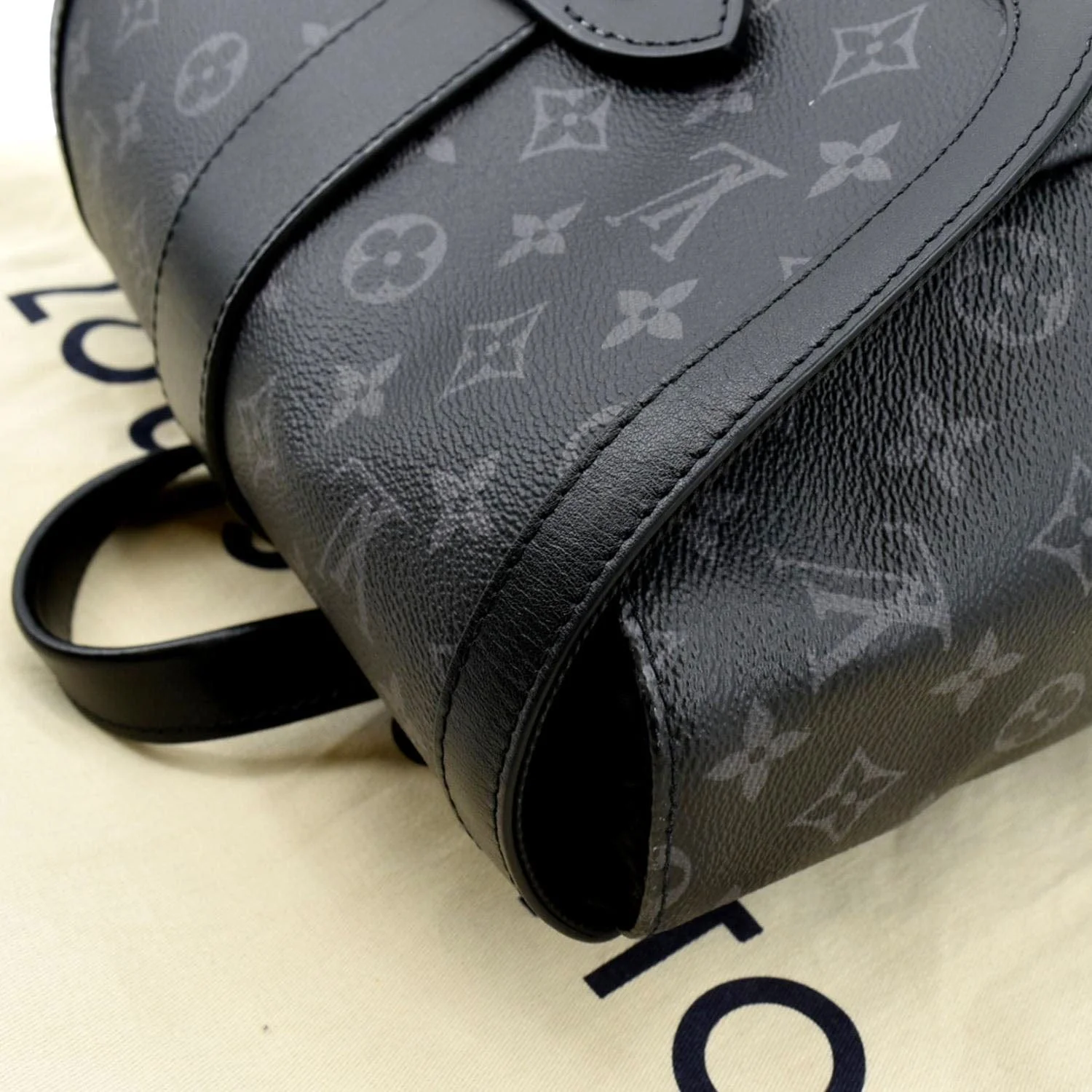 LOUIS VUITTON Saumur Monogram Canvas Backpack Bag Grey - Image 6