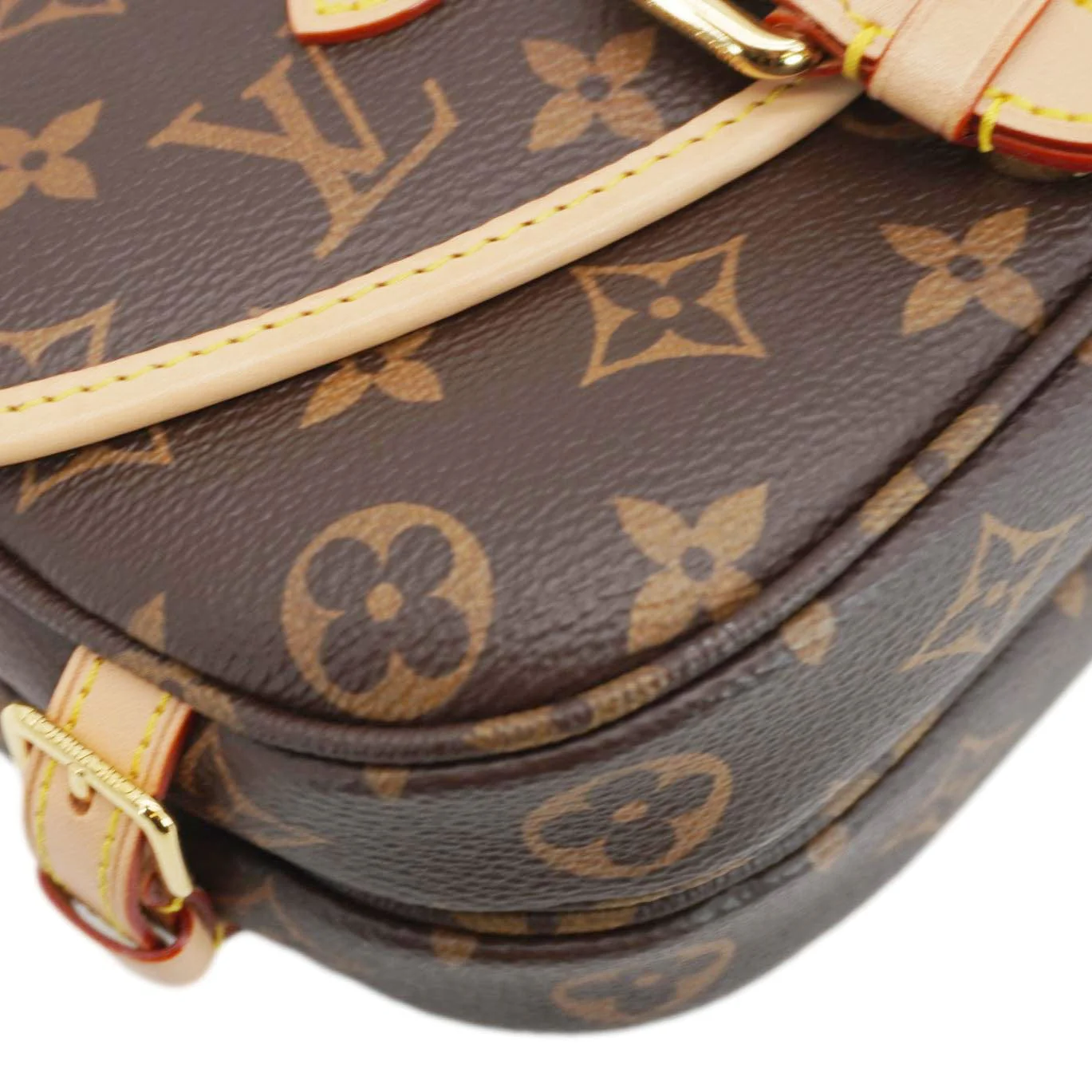 LOUIS VUITTON Saumur BB Monogram Canvas Crossbody Bag Brown - Image 8