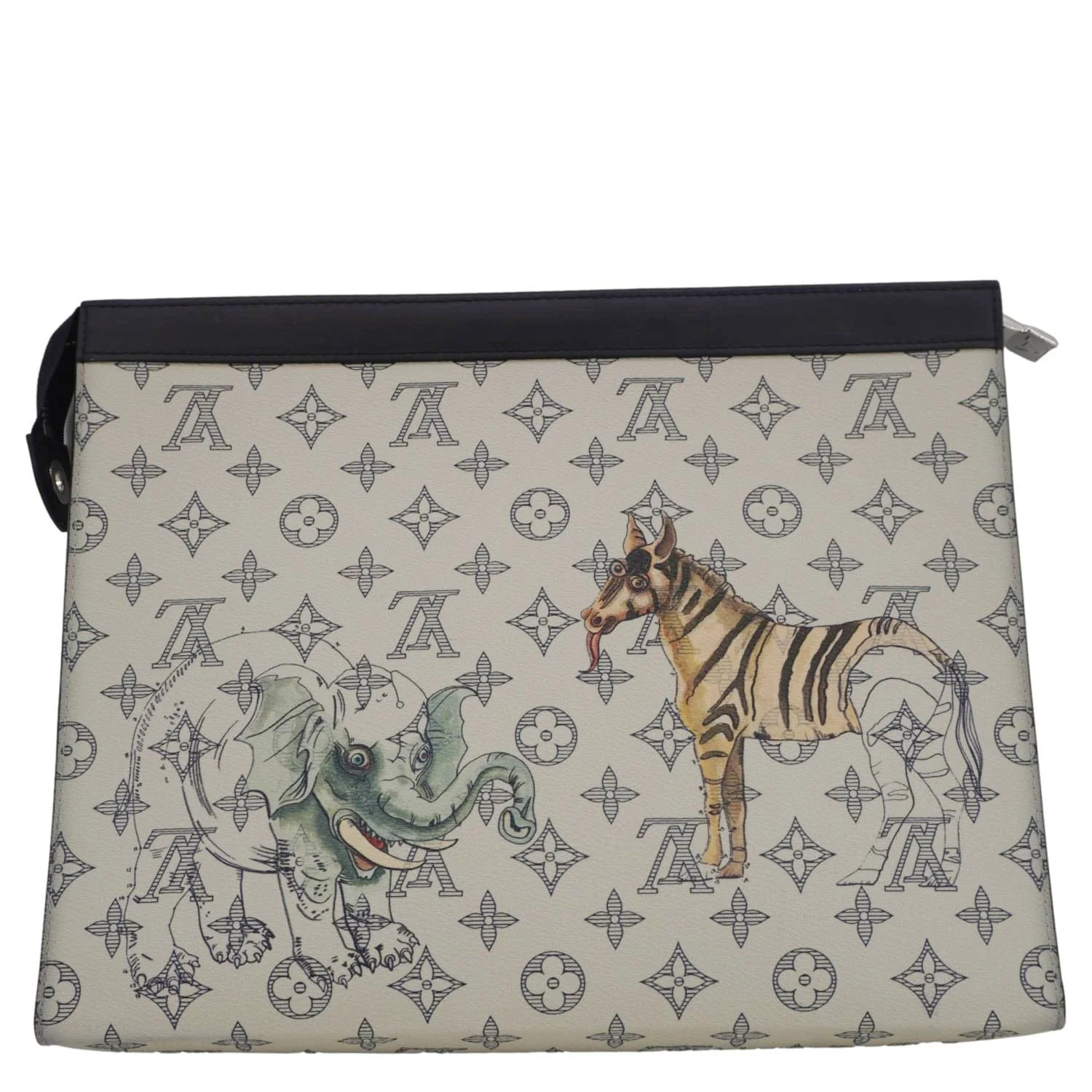 LOUIS VUITTON Savane Pochette Monogram Chapman Canvas Pouch Dune - Image 3
