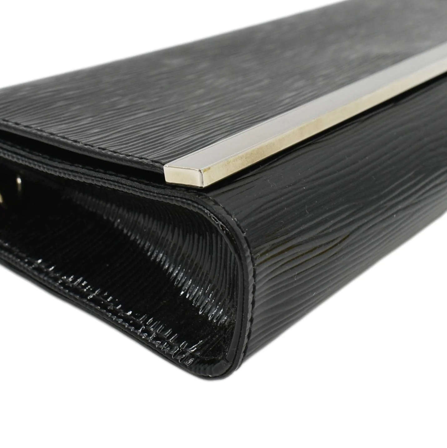 LOUIS VUITTON Sevigne Electric Patent Epi Leather Clutch Shoulder Bag Black - Image 8