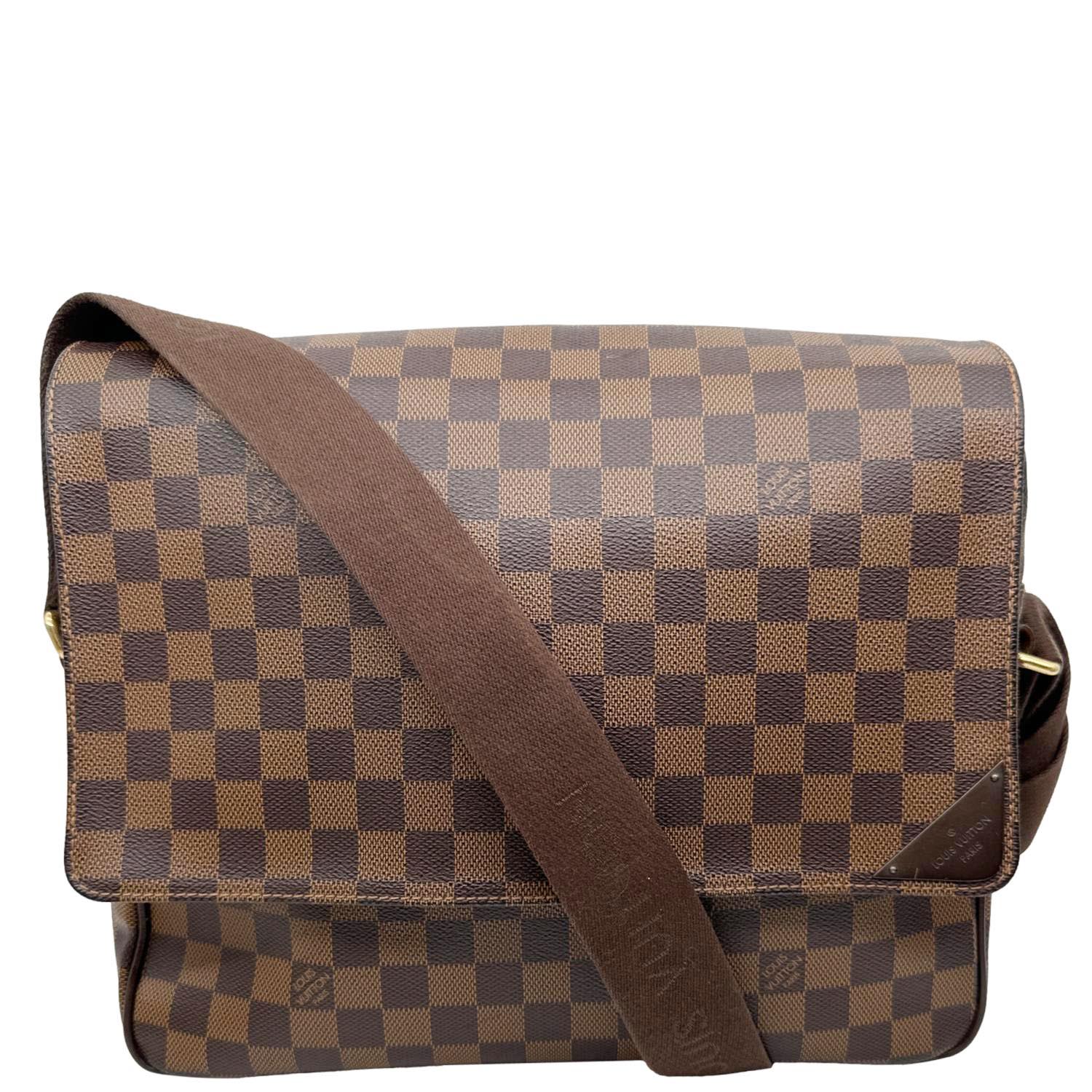 LOUIS VUITTON Shelton MM Damier Ebene Messenger Bag Brown