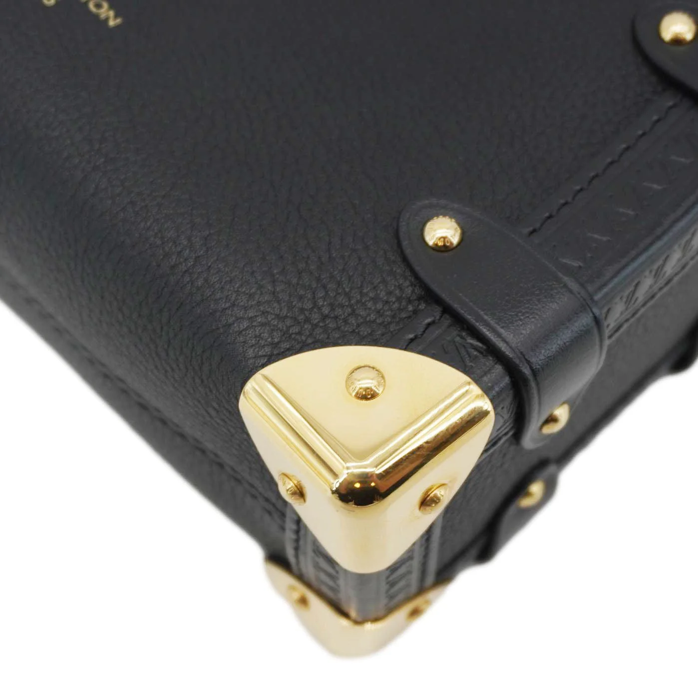 LOUIS VUITTON Side Trunk Leather Tote Bag Black - Image 9