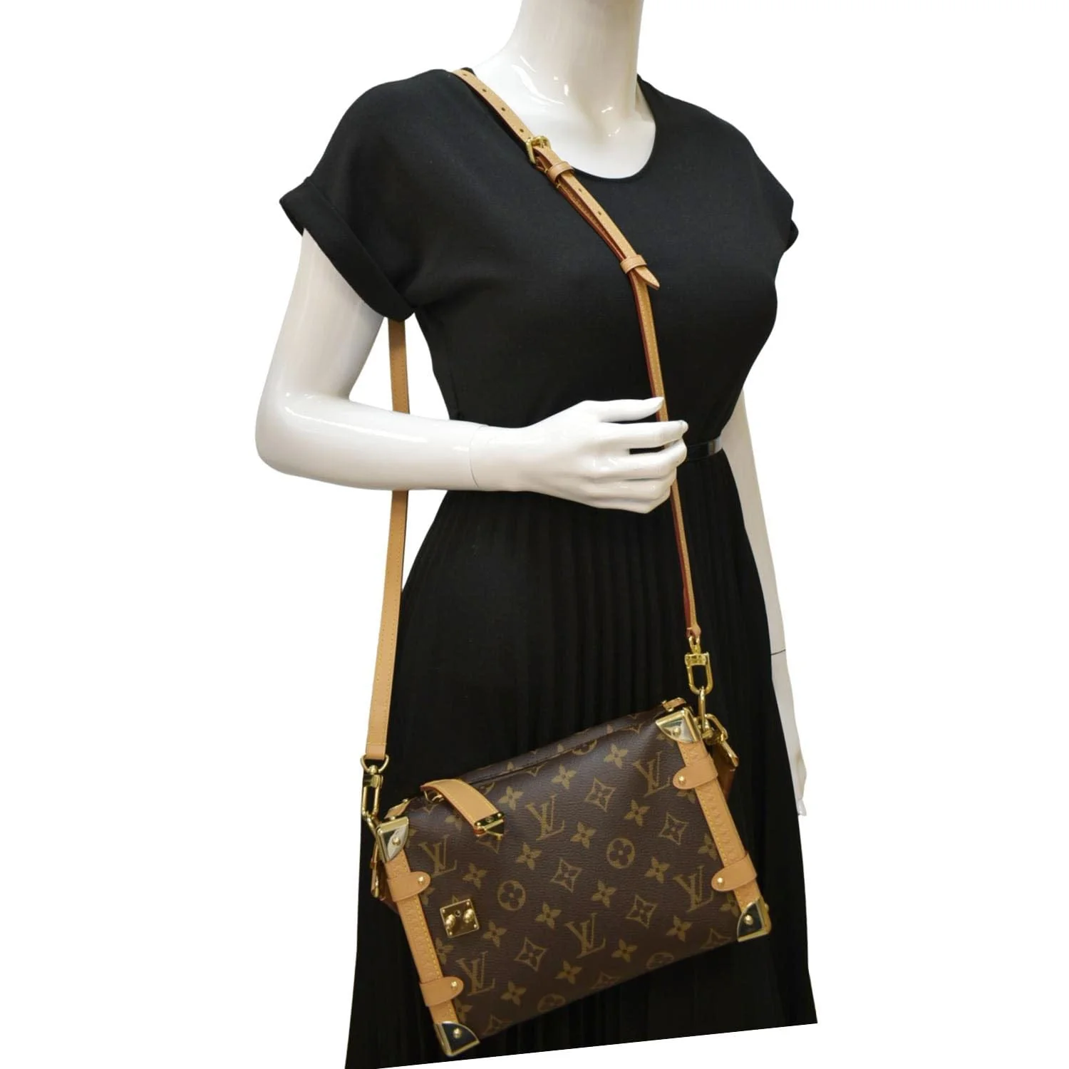 LOUIS VUITTON Side Trunk Monogram Canvas Crossbody Bag Brown - Image 2