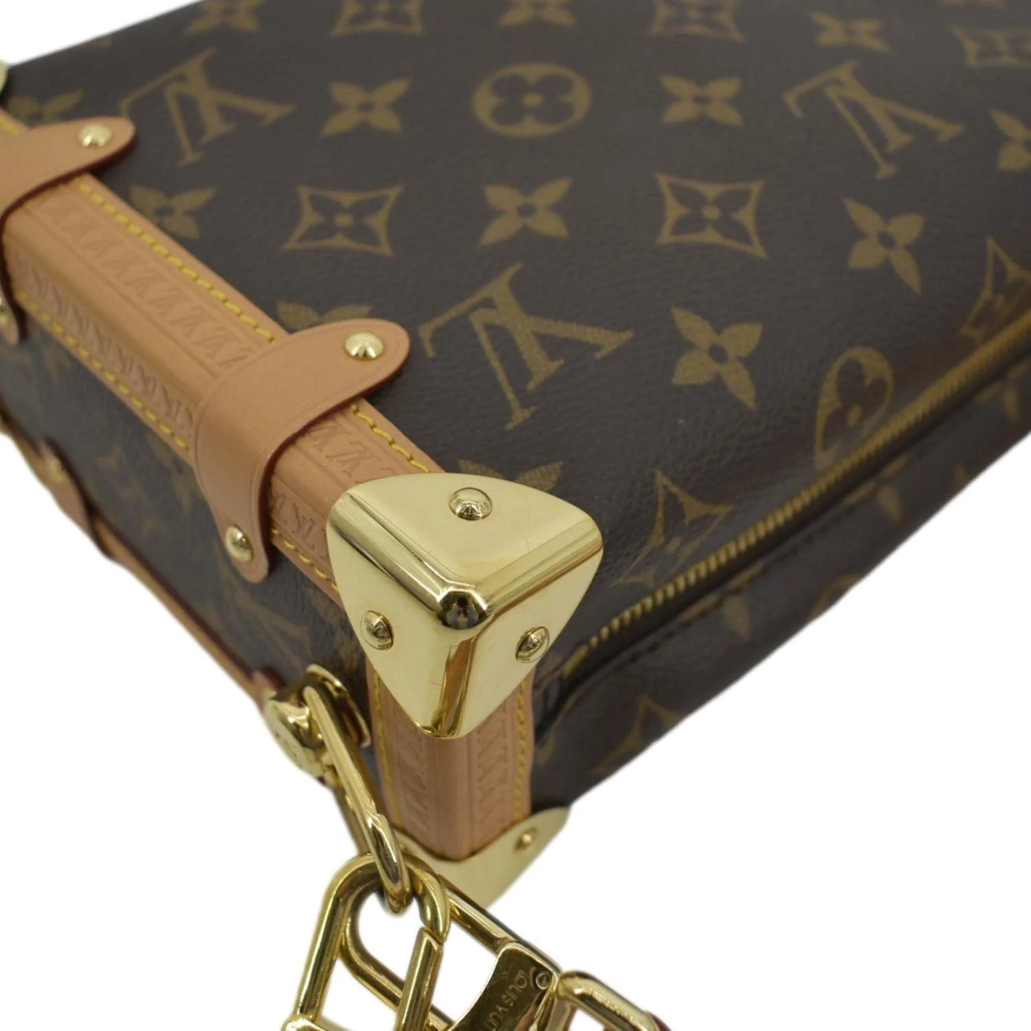 LOUIS VUITTON Side Trunk Monogram Canvas Crossbody Bag Brown - Image 5
