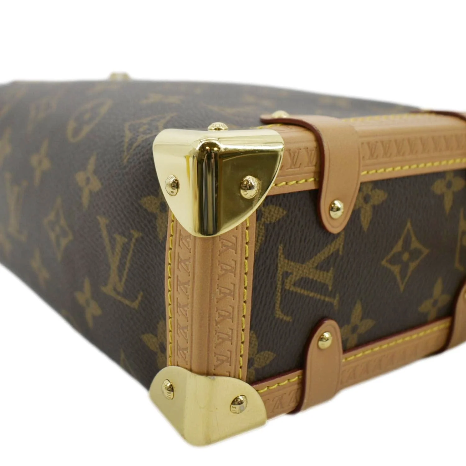 LOUIS VUITTON Side Trunk Monogram Canvas Crossbody Bag Brown - Image 9