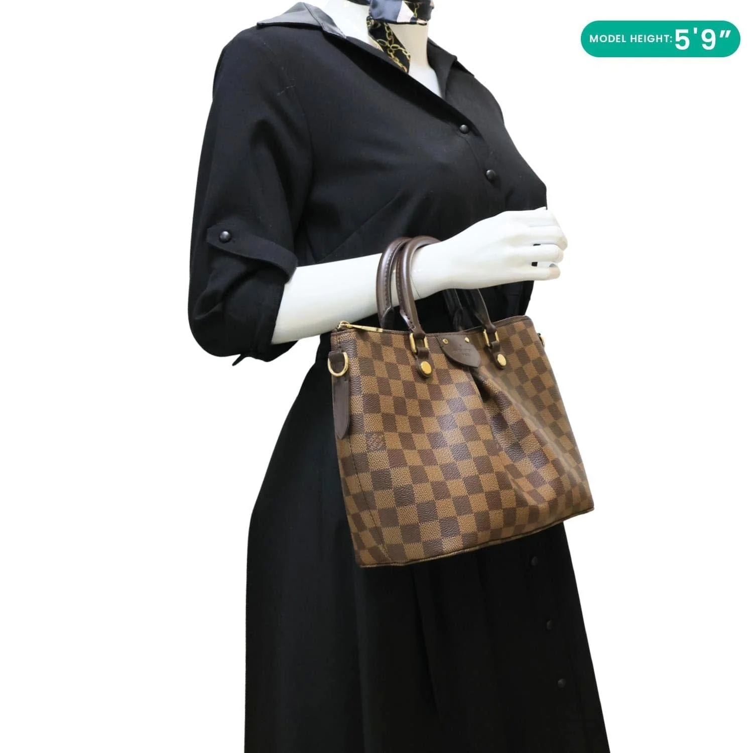 LOUIS VUITTON Siena MM Damier Ebene Shoulder Bag Brown - Image 2