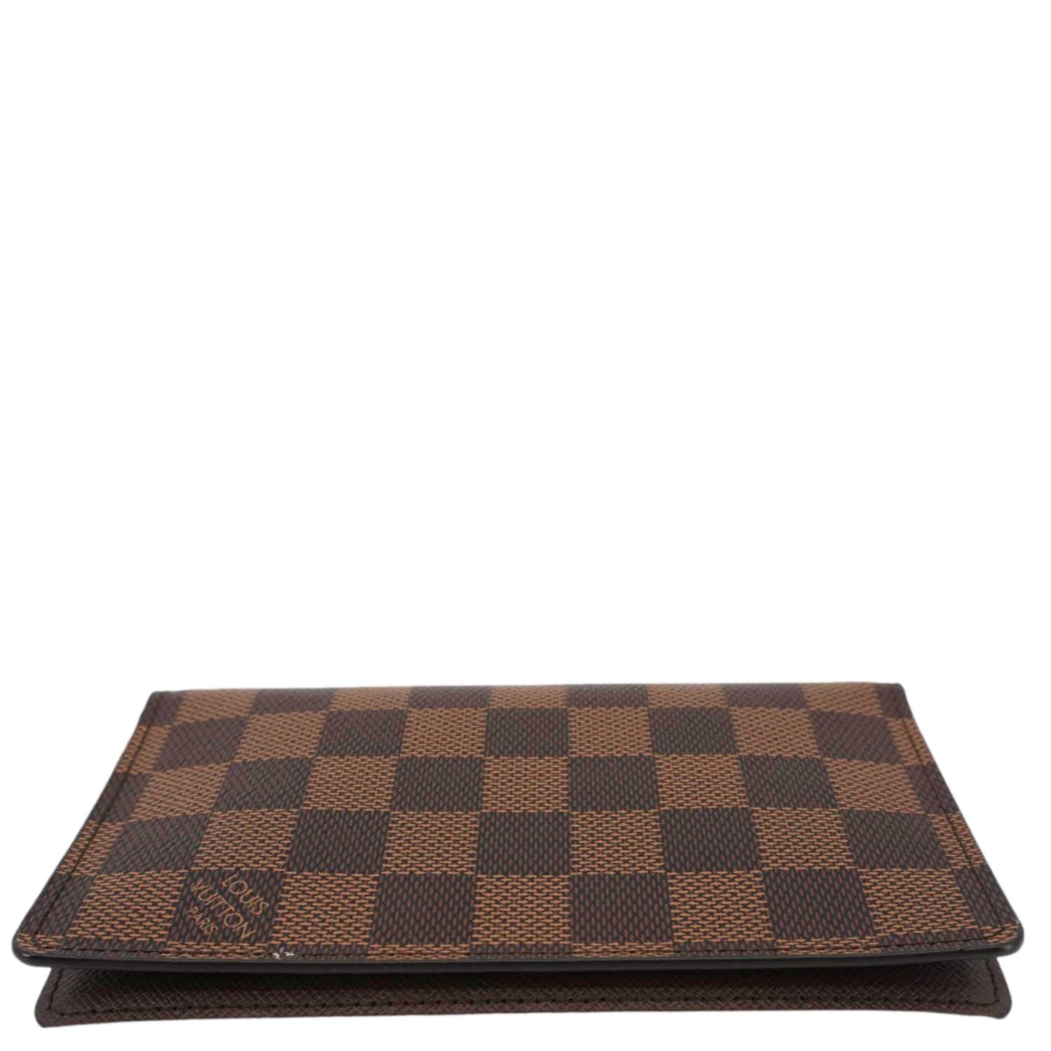 LOUIS VUITTON Simple Checkbook Cover Damier Ebene Wallet Brown - Image 10