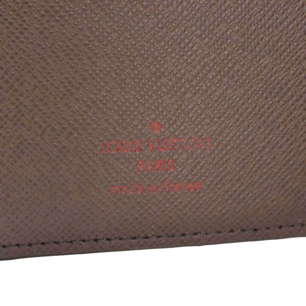 LOUIS VUITTON Simple Checkbook Cover Damier Ebene Wallet Brown - Image 13