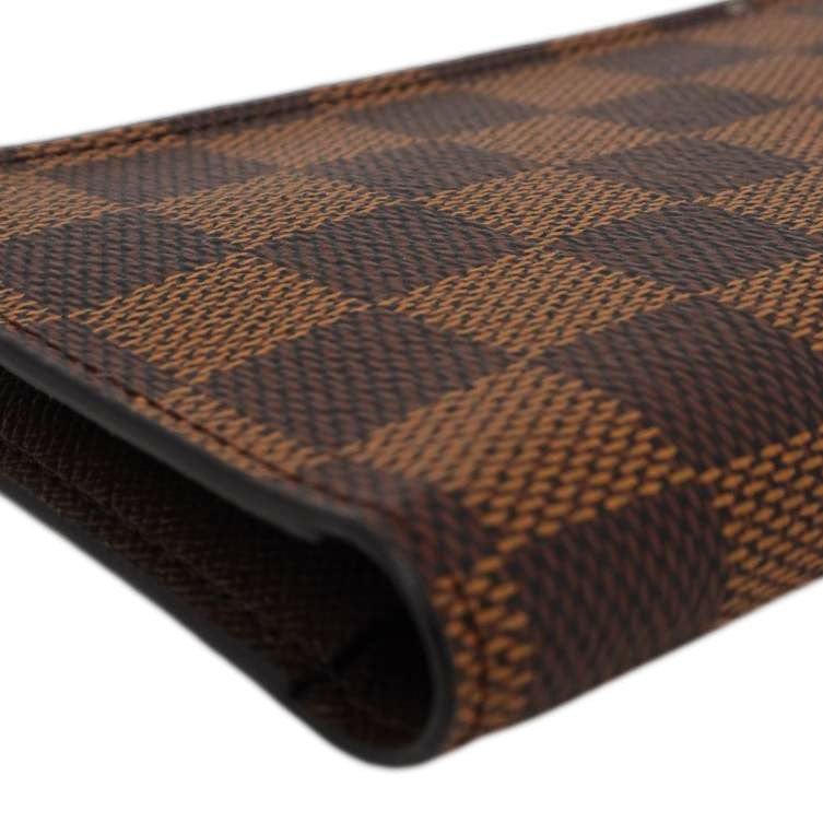 LOUIS VUITTON Simple Checkbook Cover Damier Ebene Wallet Brown - Image 6