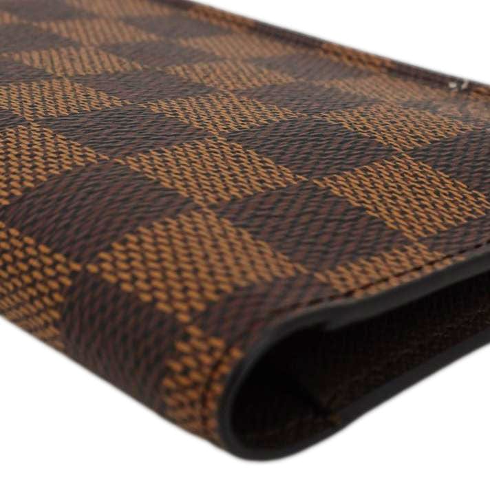 LOUIS VUITTON Simple Checkbook Cover Damier Ebene Wallet Brown - Image 7
