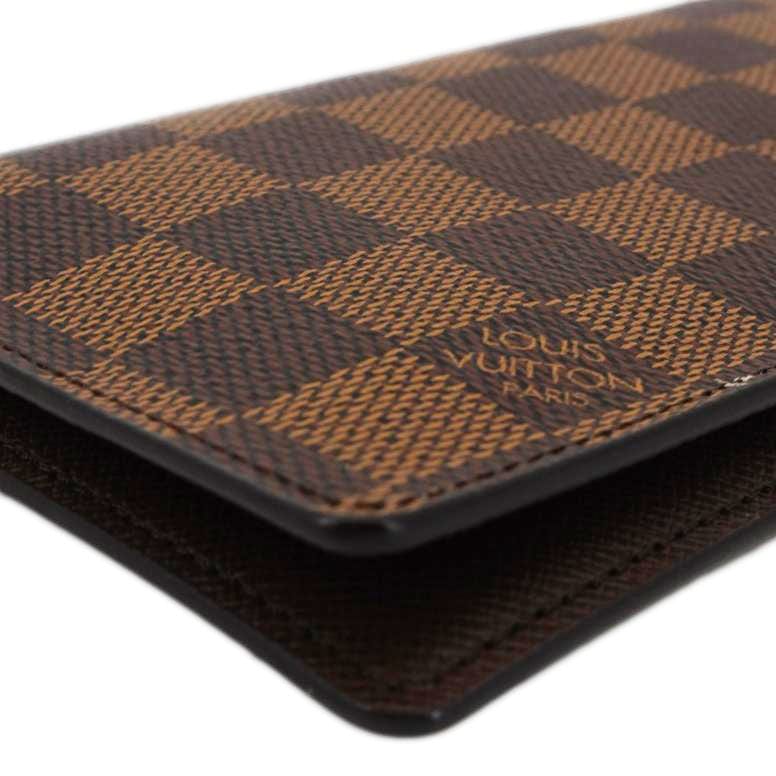 LOUIS VUITTON Simple Checkbook Cover Damier Ebene Wallet Brown - Image 8