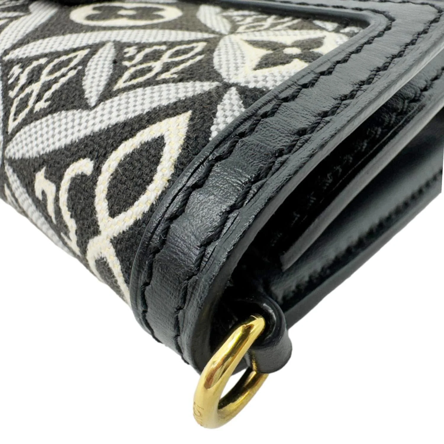 LOUIS VUITTON Dauphine Since 1854 Jacquard Chain Wallet Black - Image 6