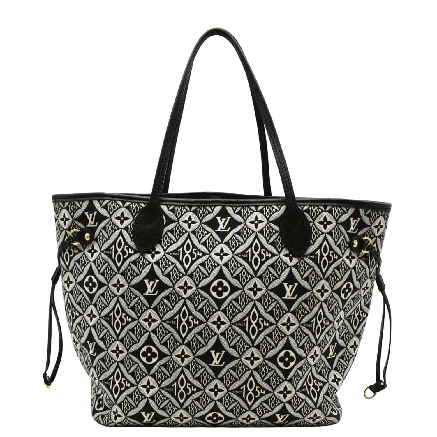LOUIS VUITTON Since 1854 Neverfull MM Jacquard Shoulder Bag Black - Image 3