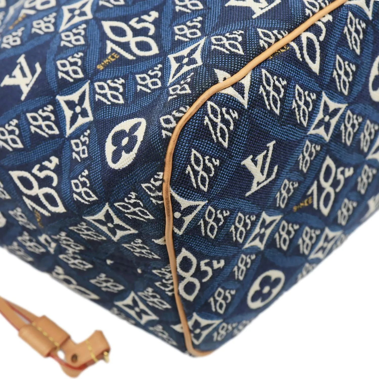 LOUIS VUITTON Neverfull MM Monogram Jacquard Since 1854 Canvas Tote Bag Blue - Image 8