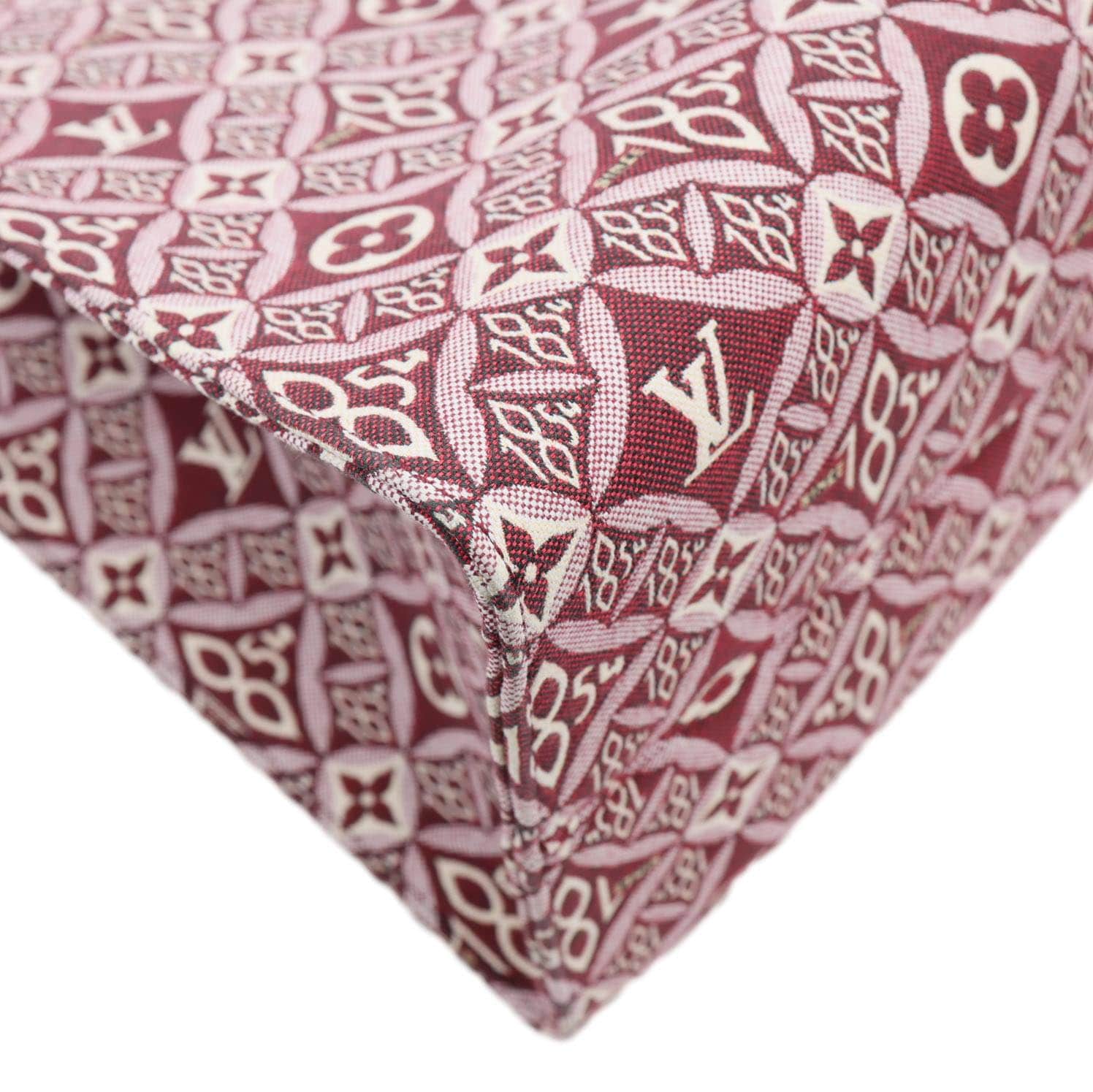 LOUIS VUITTON Since 1854 Onthego GM Jacquard Shoulder Bag Red - Image 8