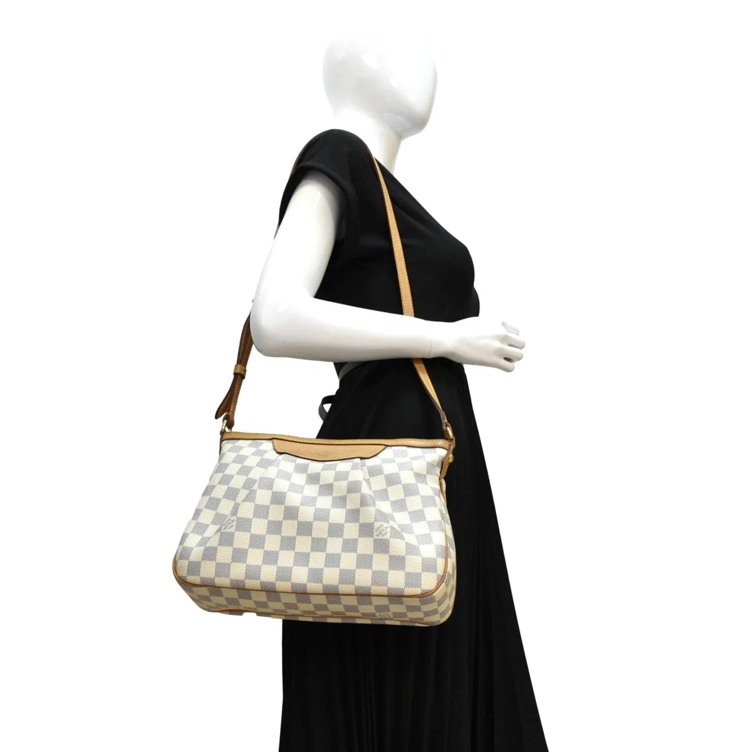 LOUIS VUITTON Siracusa PM Damier Azur Shoulder Bag White - Image 2