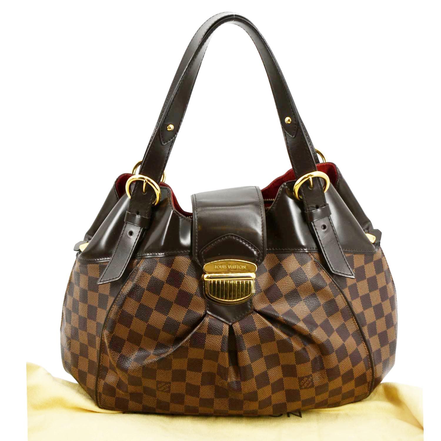LOUIS VUITTON Sistina GM Damier Ebene Shoulder Bag Brown - Image 3