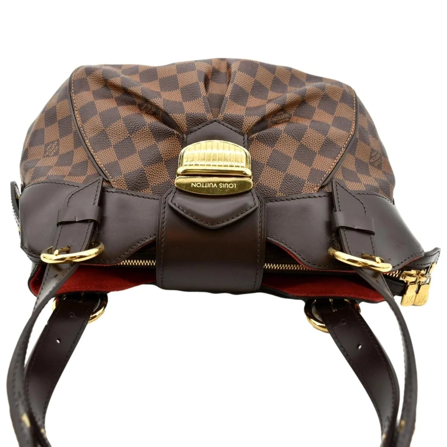 LOUIS VUITTON Women Sistina PM Damier Ebene Shoulder Bag Brown - Image 4