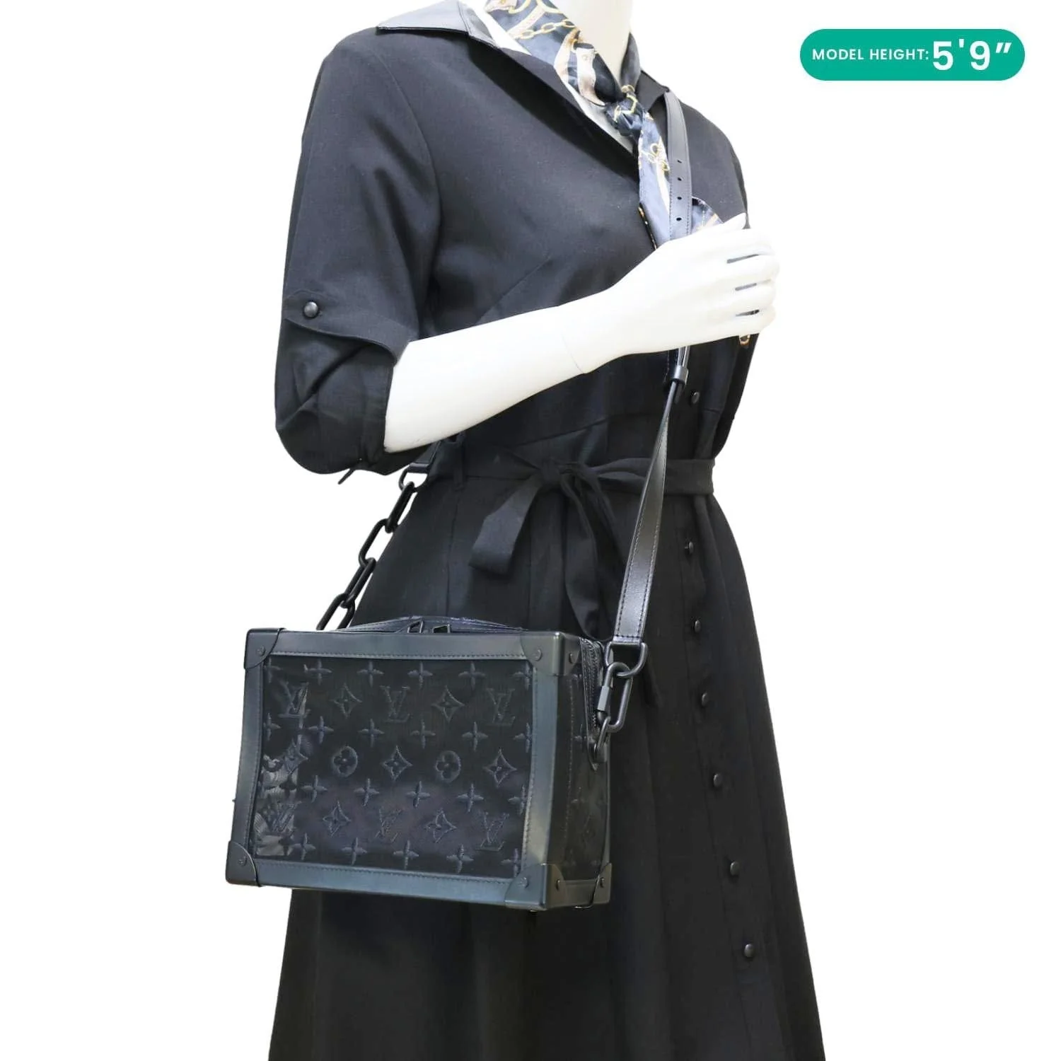 LOUIS VUITTON Soft Trunk Monogram Mesh Crossbody Bag Black - Image 2