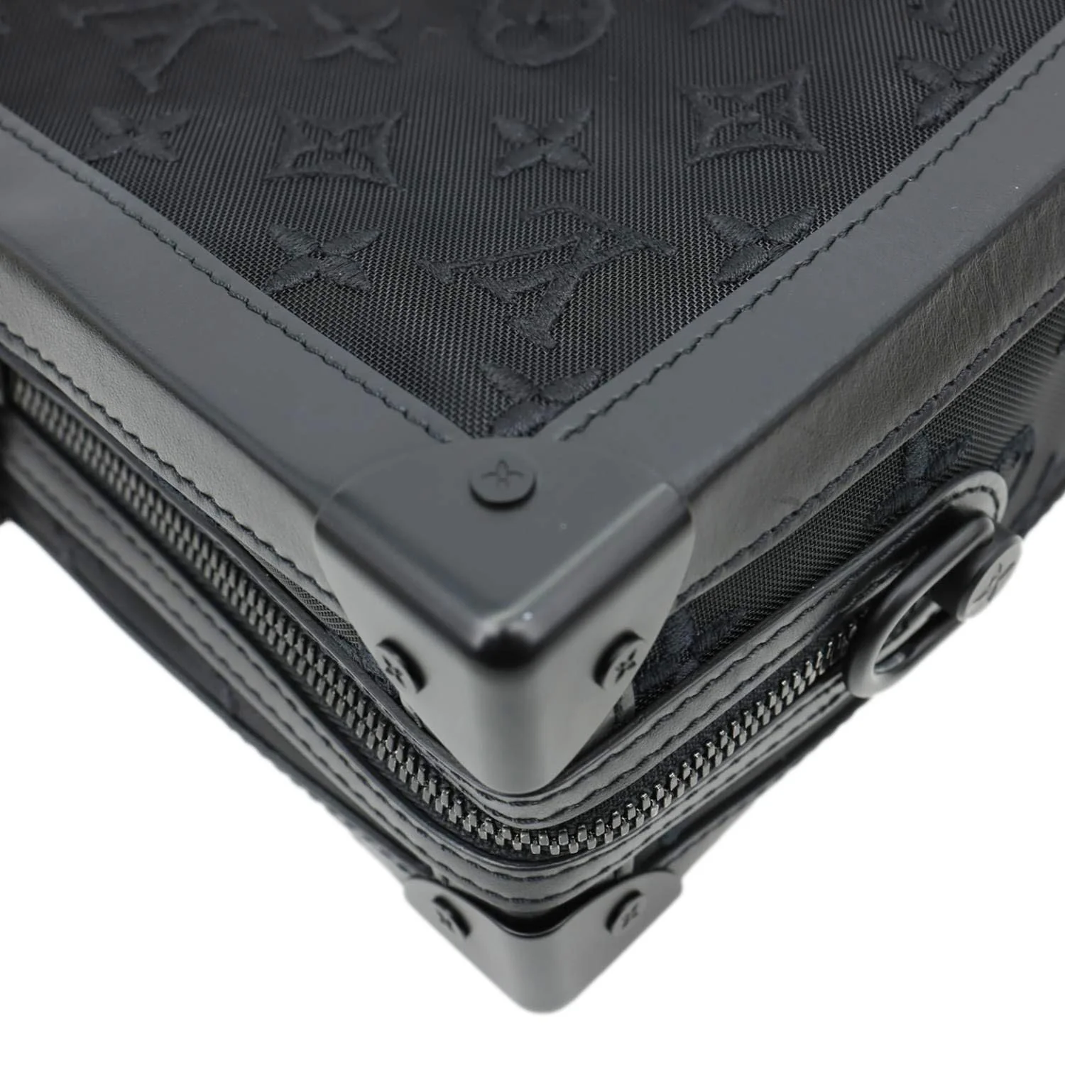 LOUIS VUITTON Soft Trunk Monogram Mesh Crossbody Bag Black - Image 6