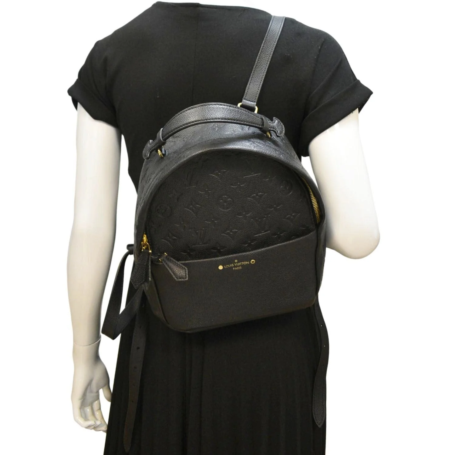 LOUIS VUITTON Sorbonne Monogram Empreinte Leather Backpack Black - Image 2