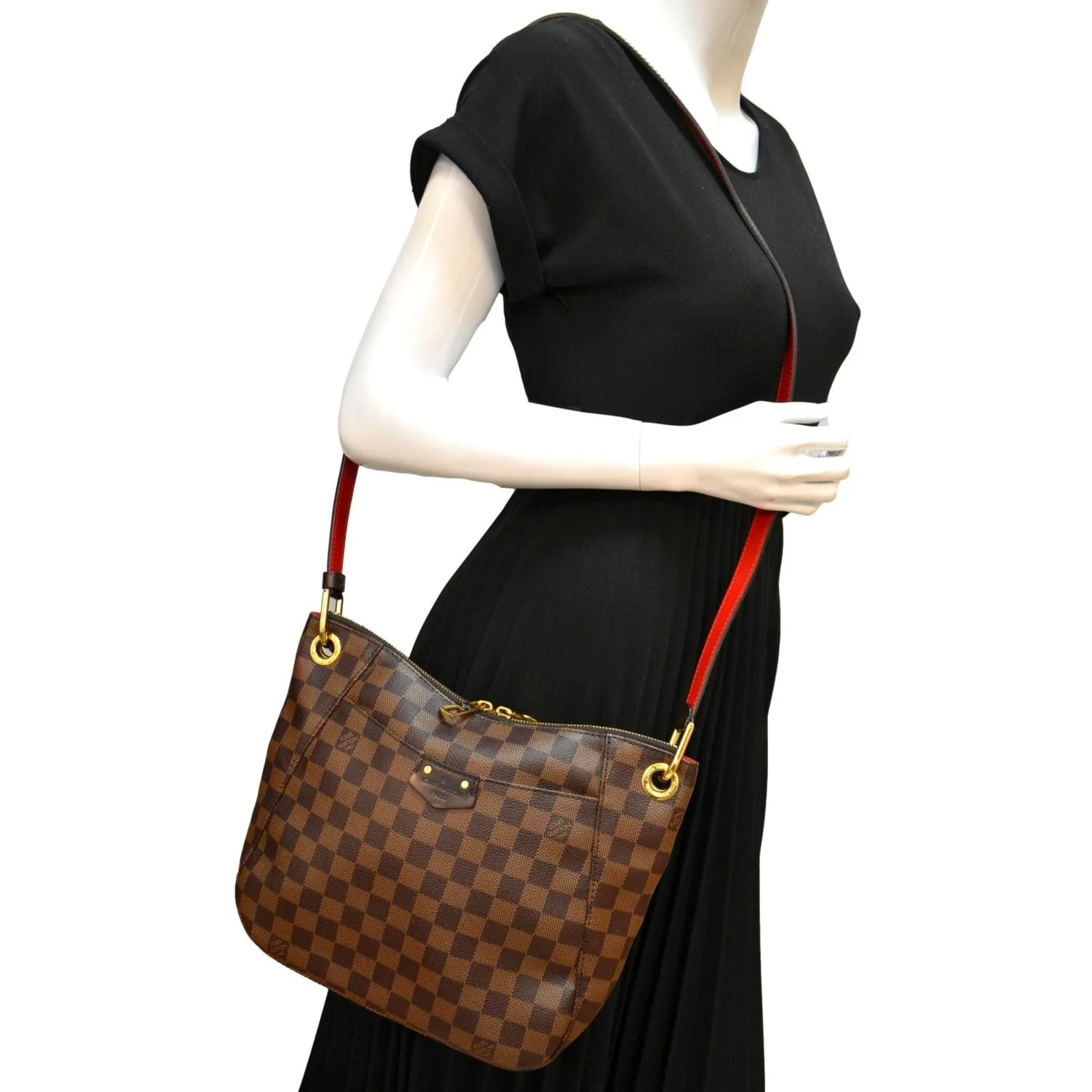 LOUIS VUITTON South Bank Besace Damier Ebene Crossbody Bag Brown - Image 2