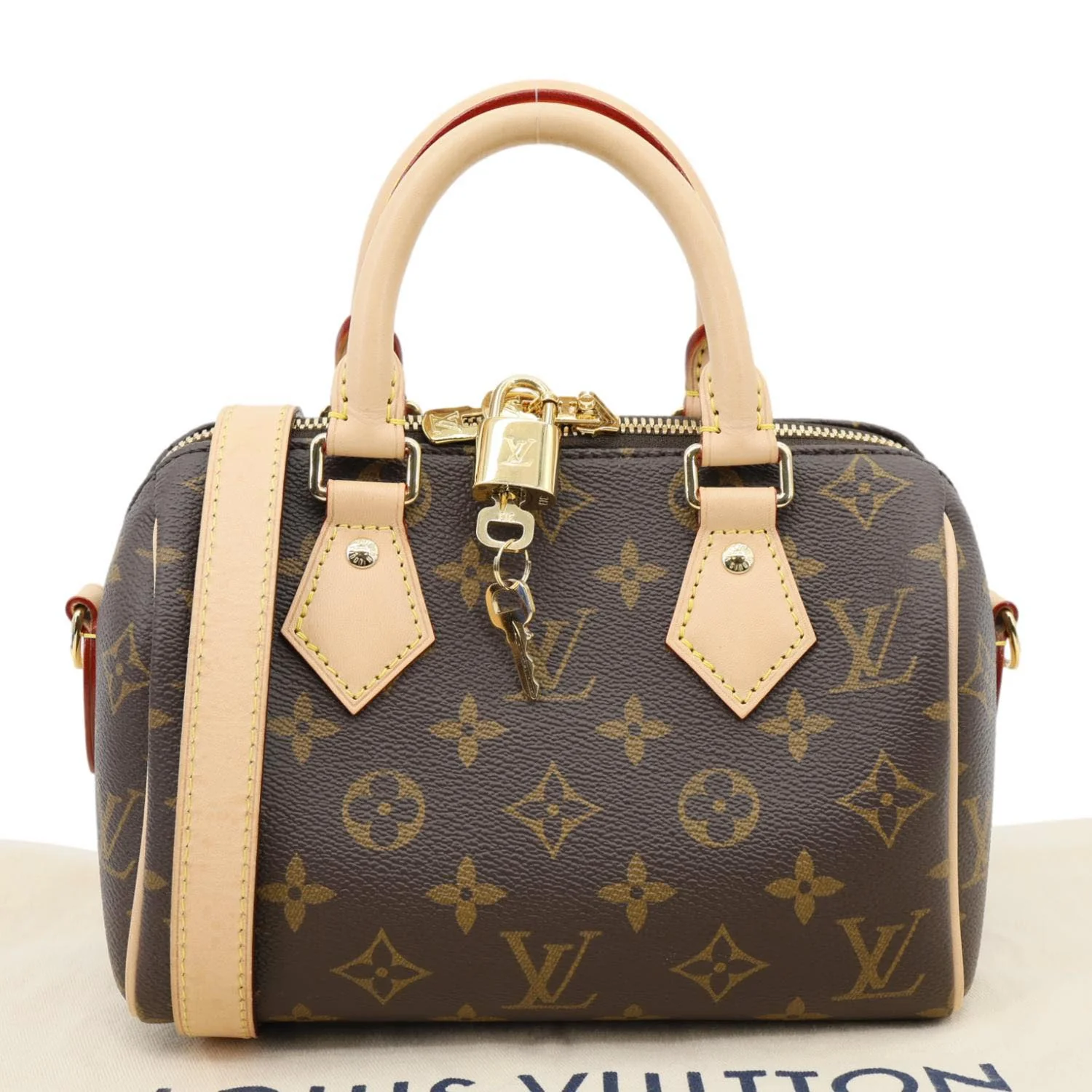 Louis Vuitton Speedy 20 Monogram Canvas Crossbody Bag Brown - Image 3