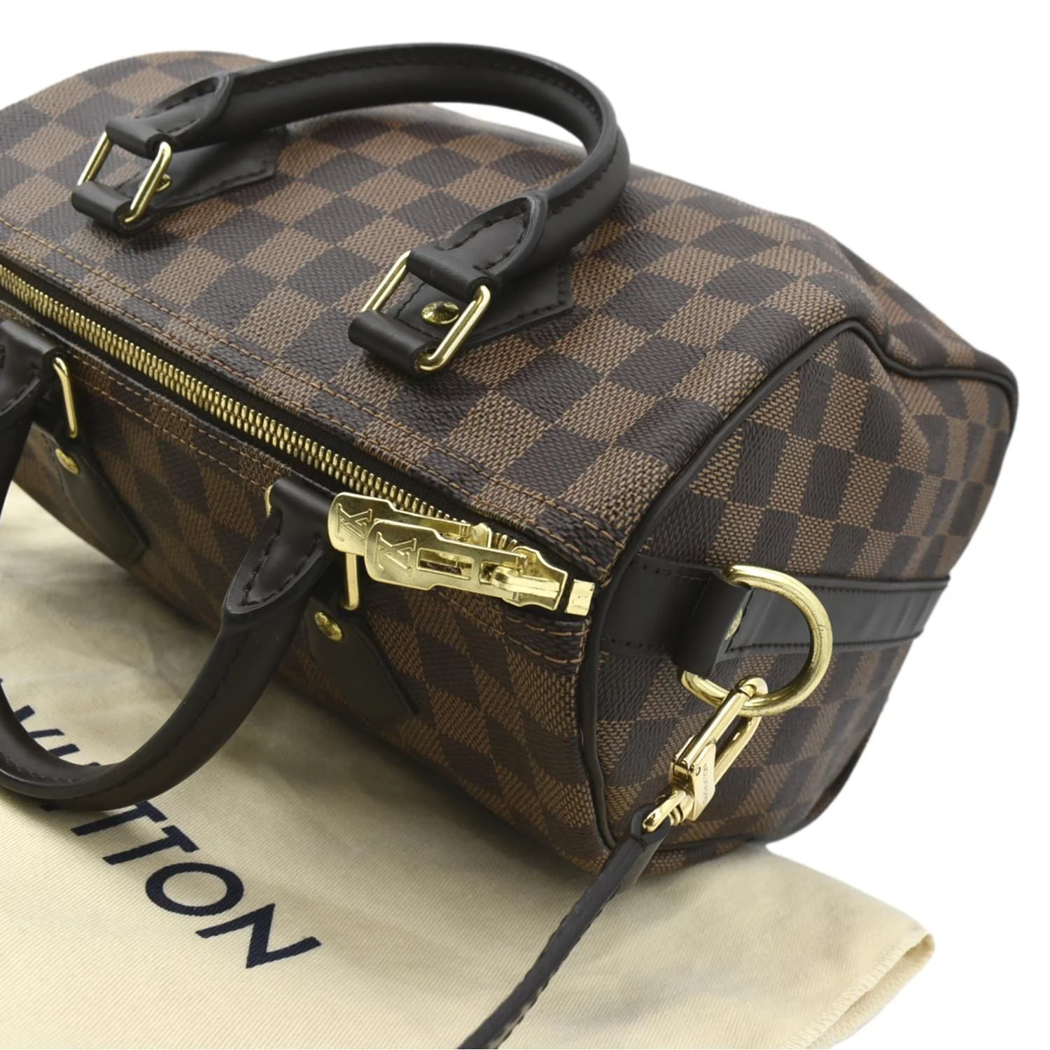 LOUIS VUITTON Speedy 25 Bandouliere Damier Ebene Shoulder Bag Brown - Image 6