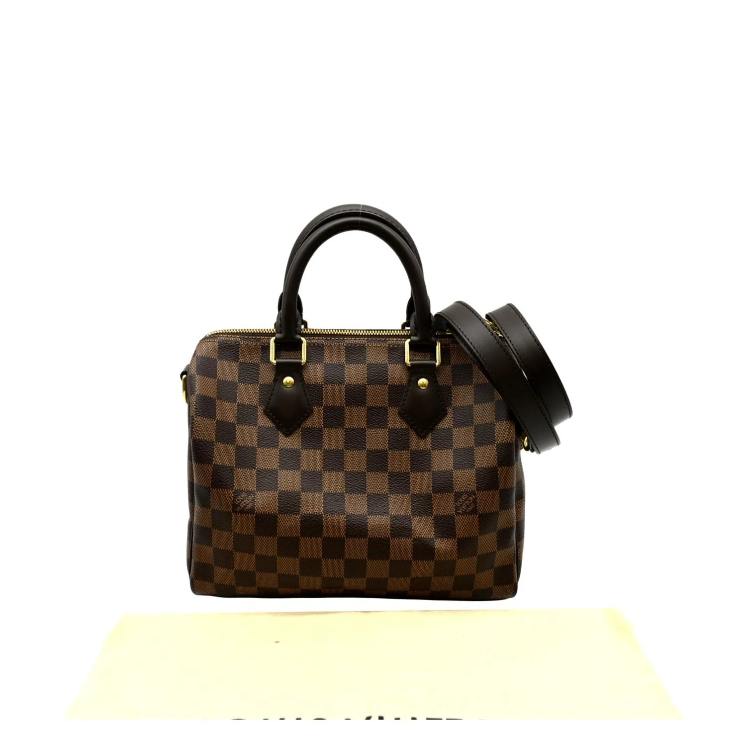 LOUIS VUITTON Speedy 25 Bandouliere Damier Ebene Shoulder Bag Brown - Image 3