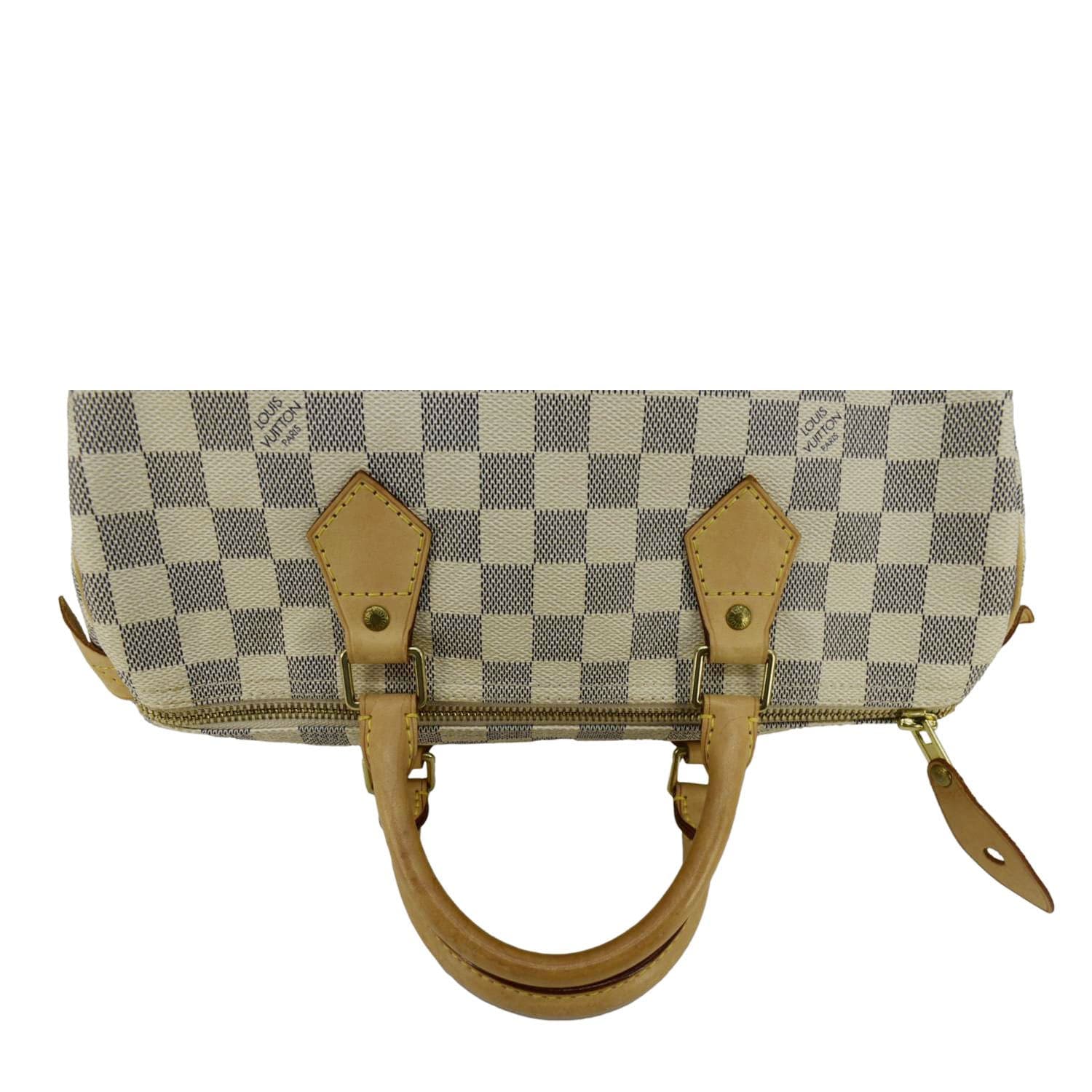 LOUIS VUITTON Speedy 30 Damier Azur Satchel Bag White - Image 4