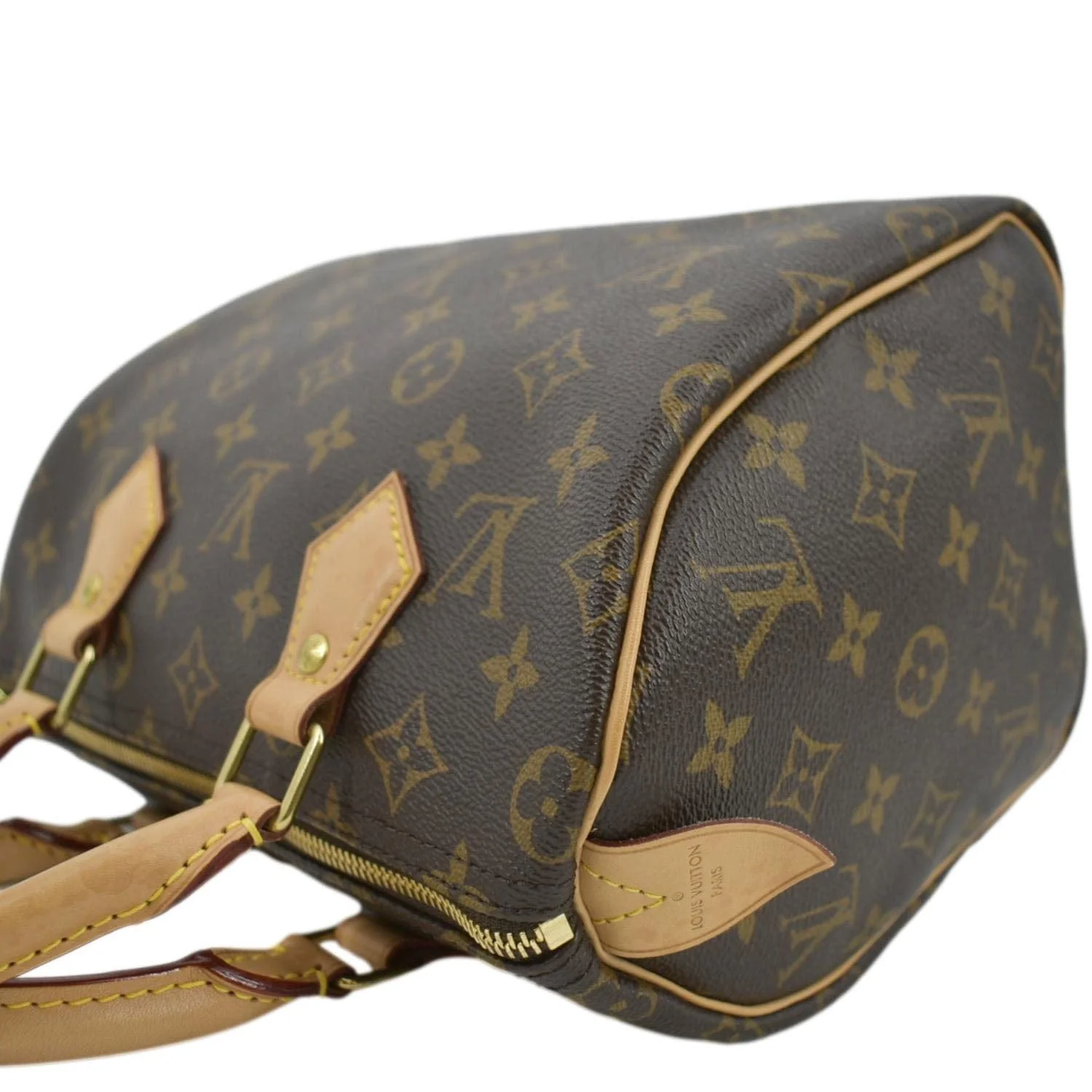 LOUIS VUITTON Speedy 25 Monogram Canvas Satchel Bag Brown - Image 6