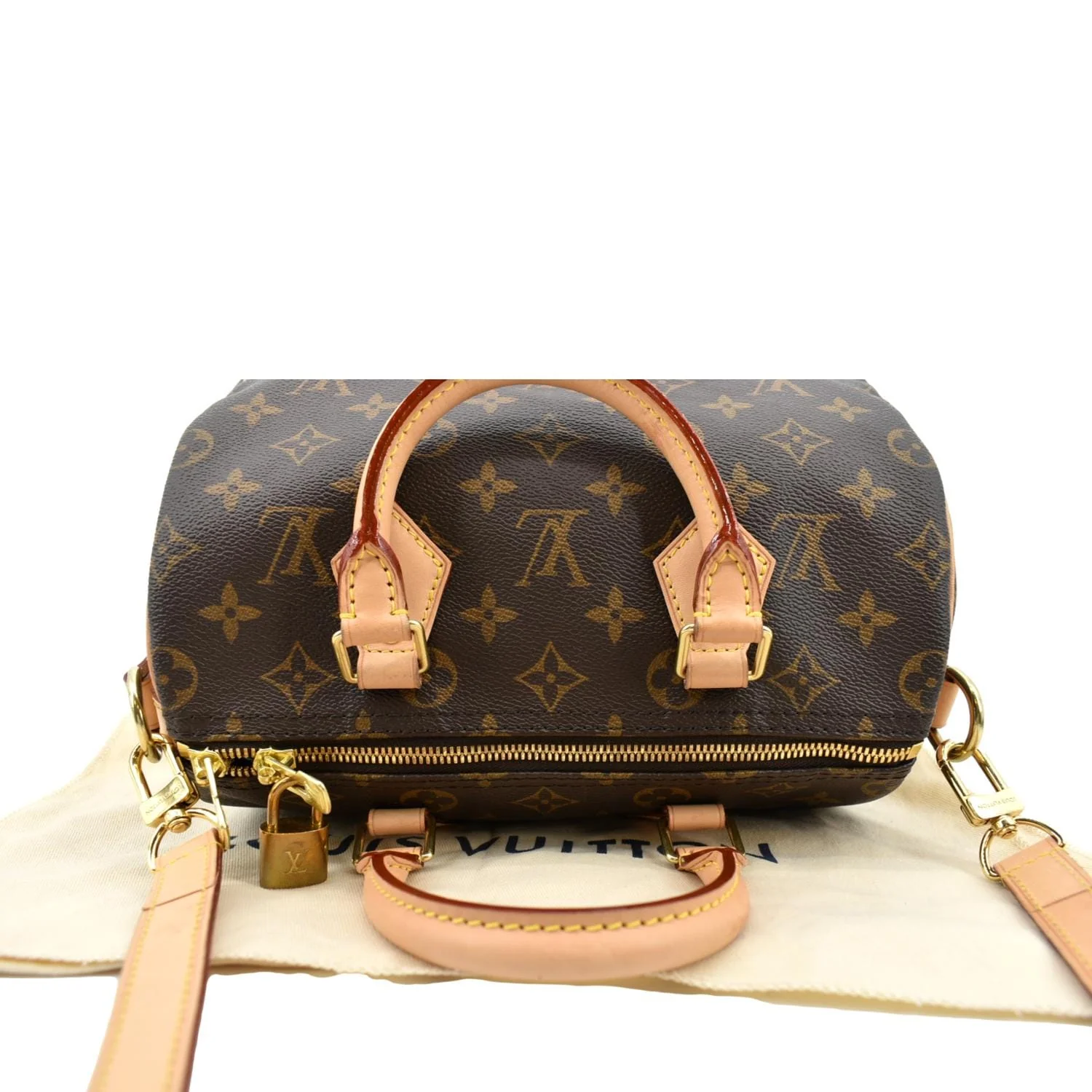 LOUIS VUITTON Speedy 25 Bandouliere Monogram Canvas Shoulder Bag Brown - Image 4