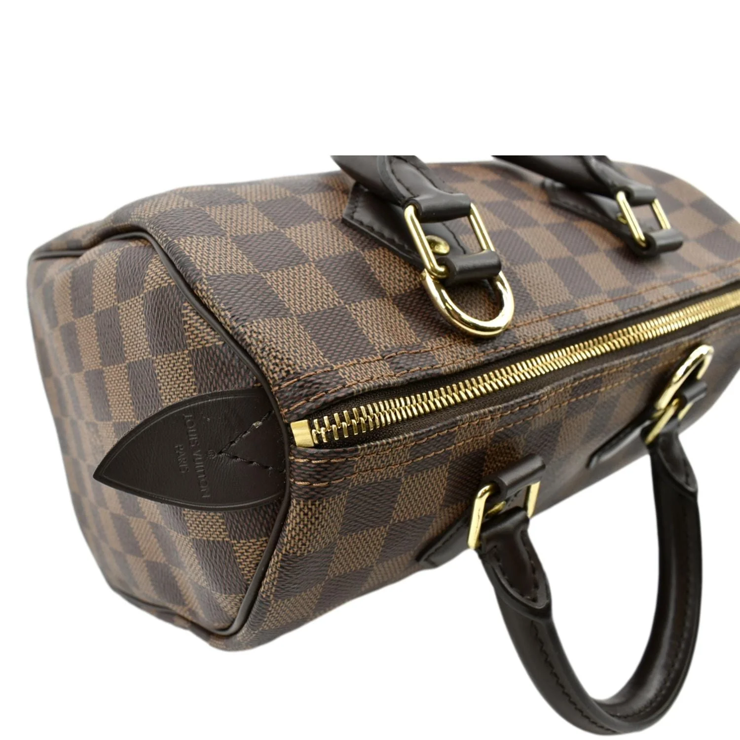 LOUIS VUITTON Speedy 25 Damier Ebene Satchel Bag Brown - Image 5