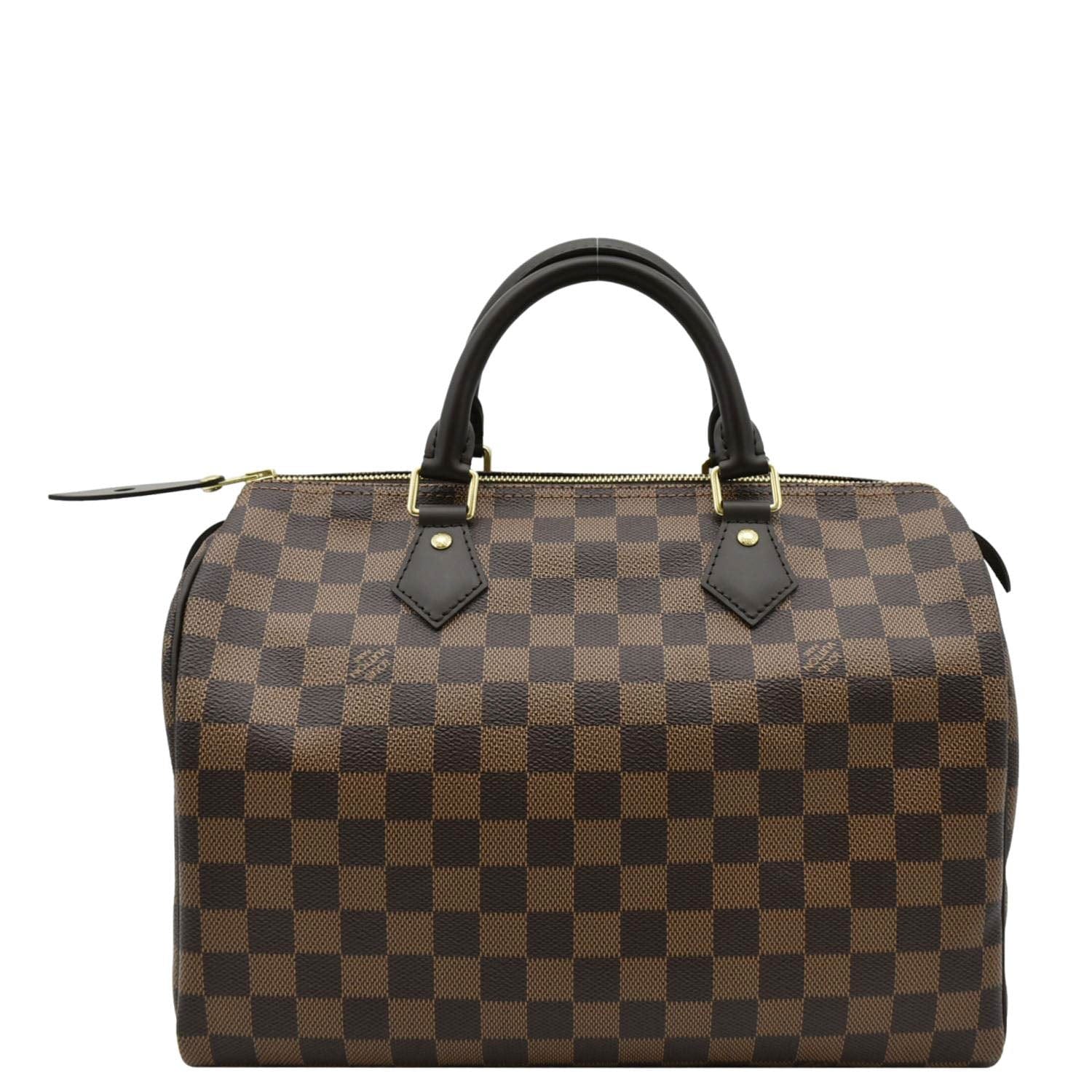 LOUIS VUITTON Speedy 30 Damier Ebene Satchel Bag Brown - Image 4